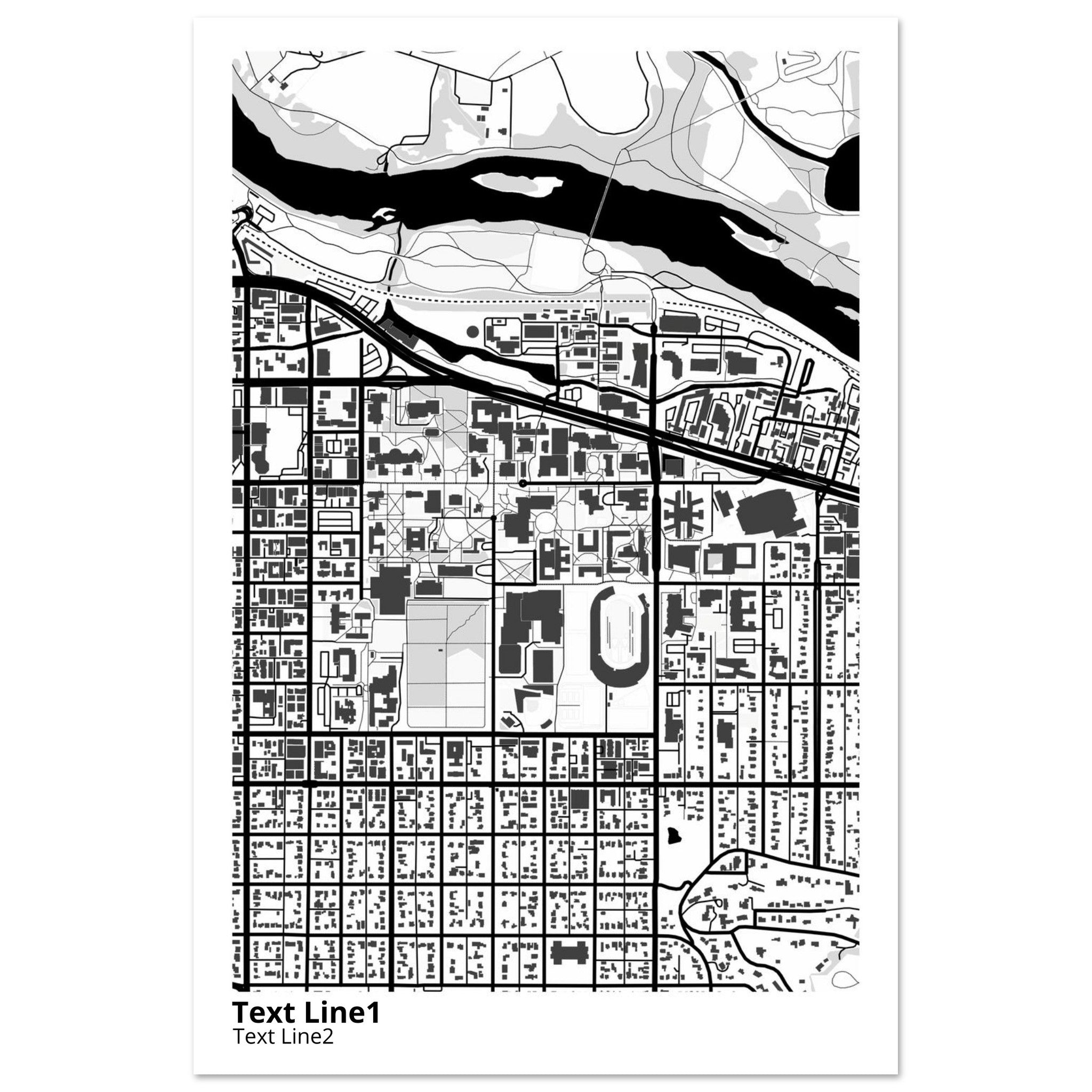 University of Oregon Campus Map Poster | Graduation Gift - Ink And Atlas