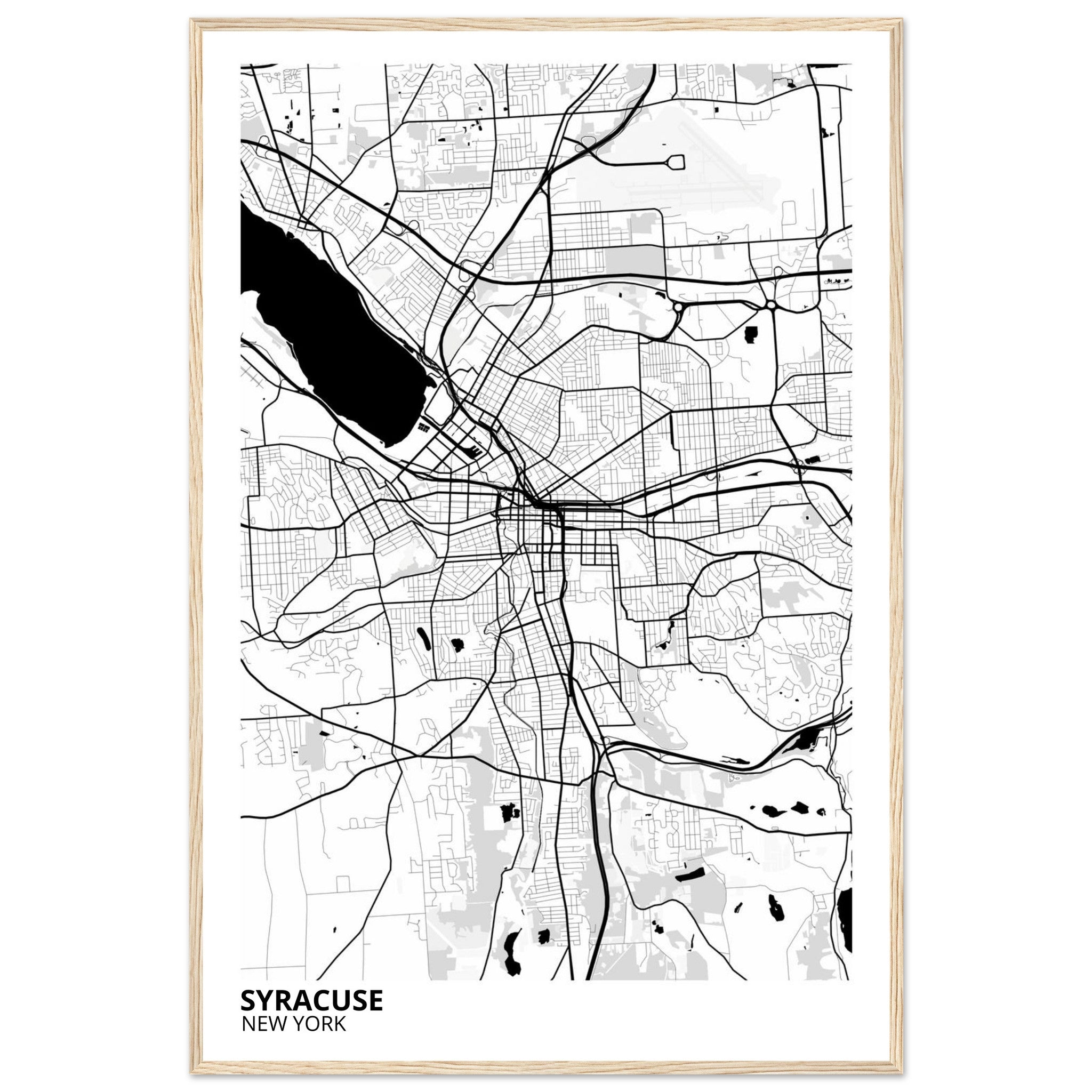 Syracuse New York City Map Poster | Custom Map Art Print - Ink And Atlas