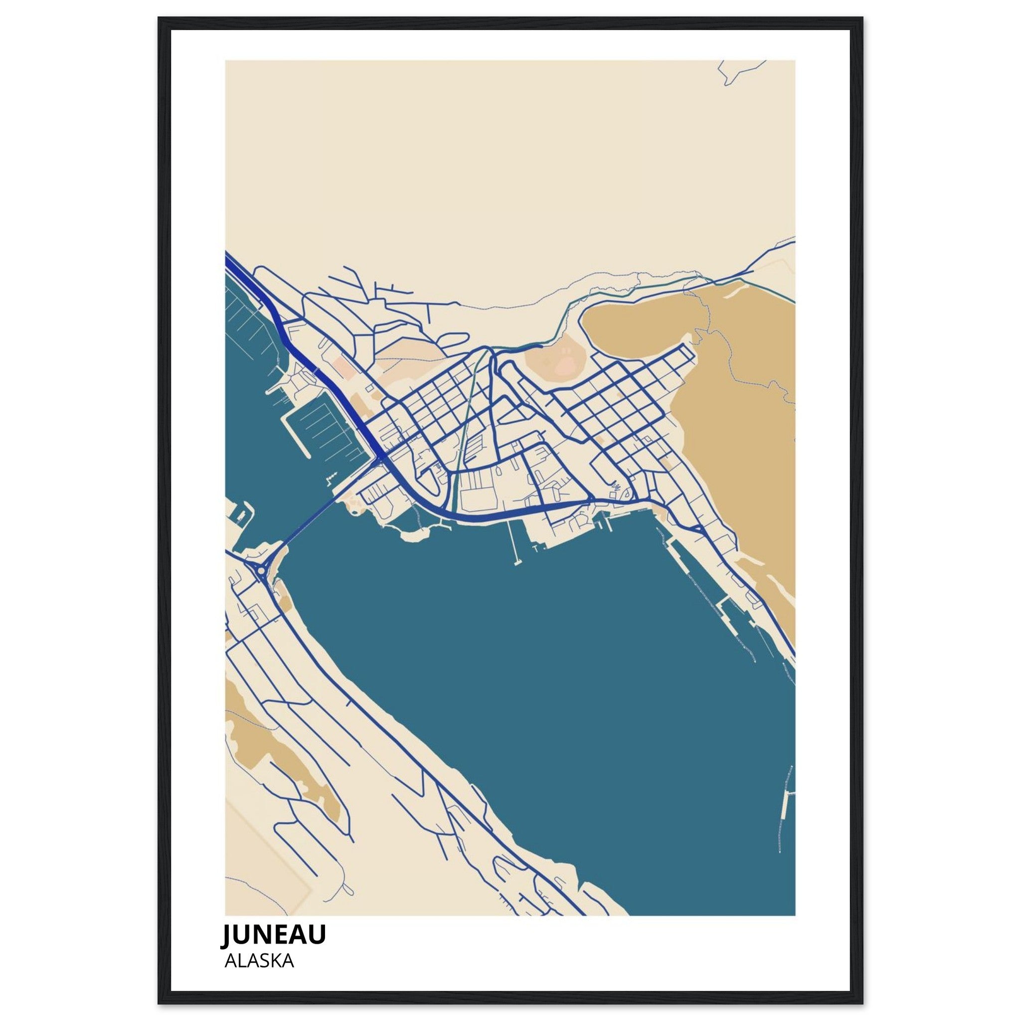 juneau map poster print