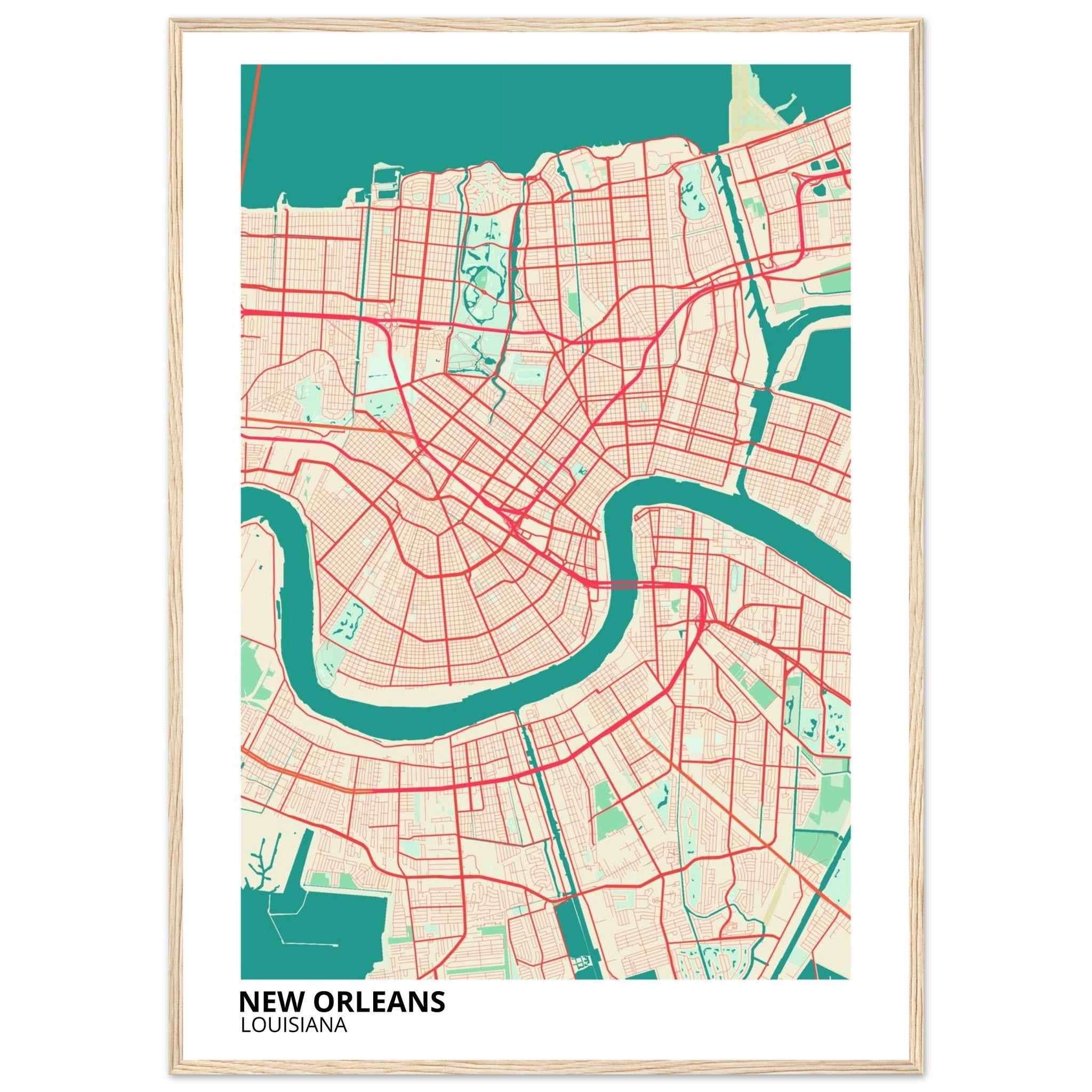 new orleans map poster print