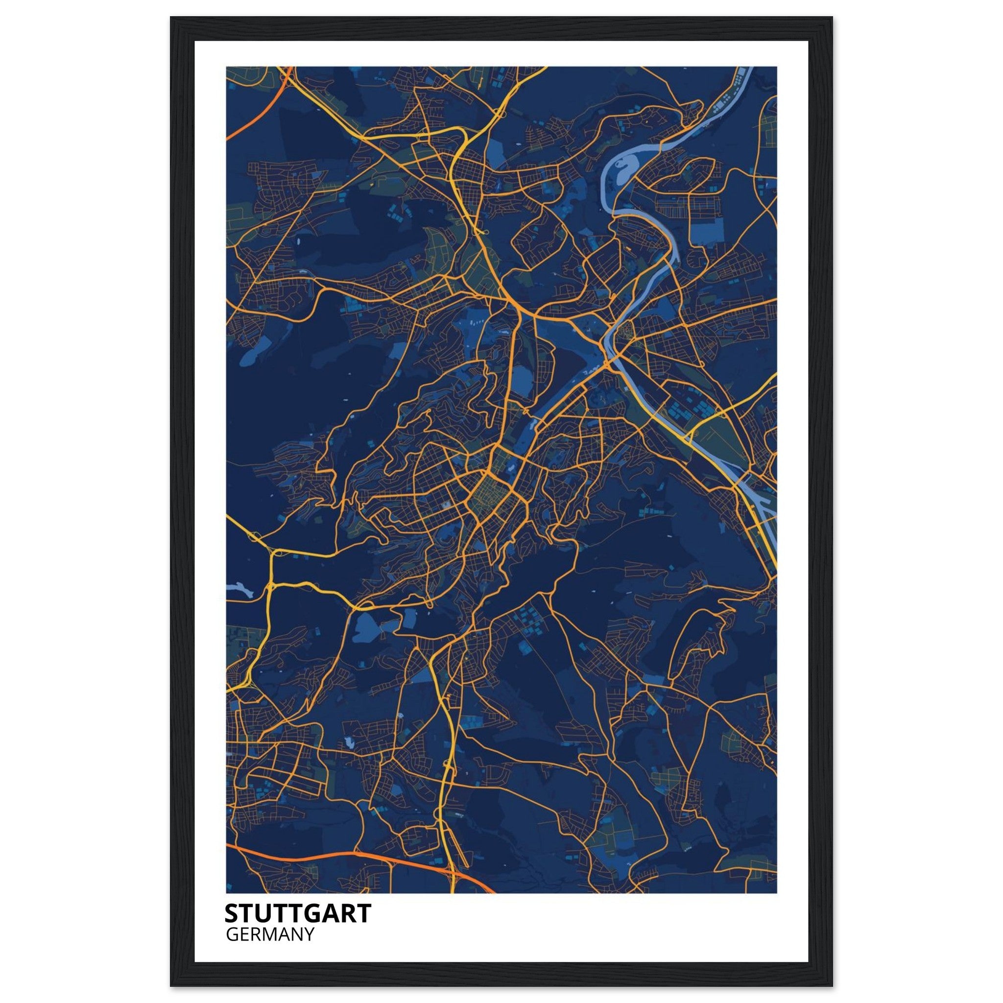 Stuttgart Germany City Map Poster | Custom Map Art Print - Ink And Atlas