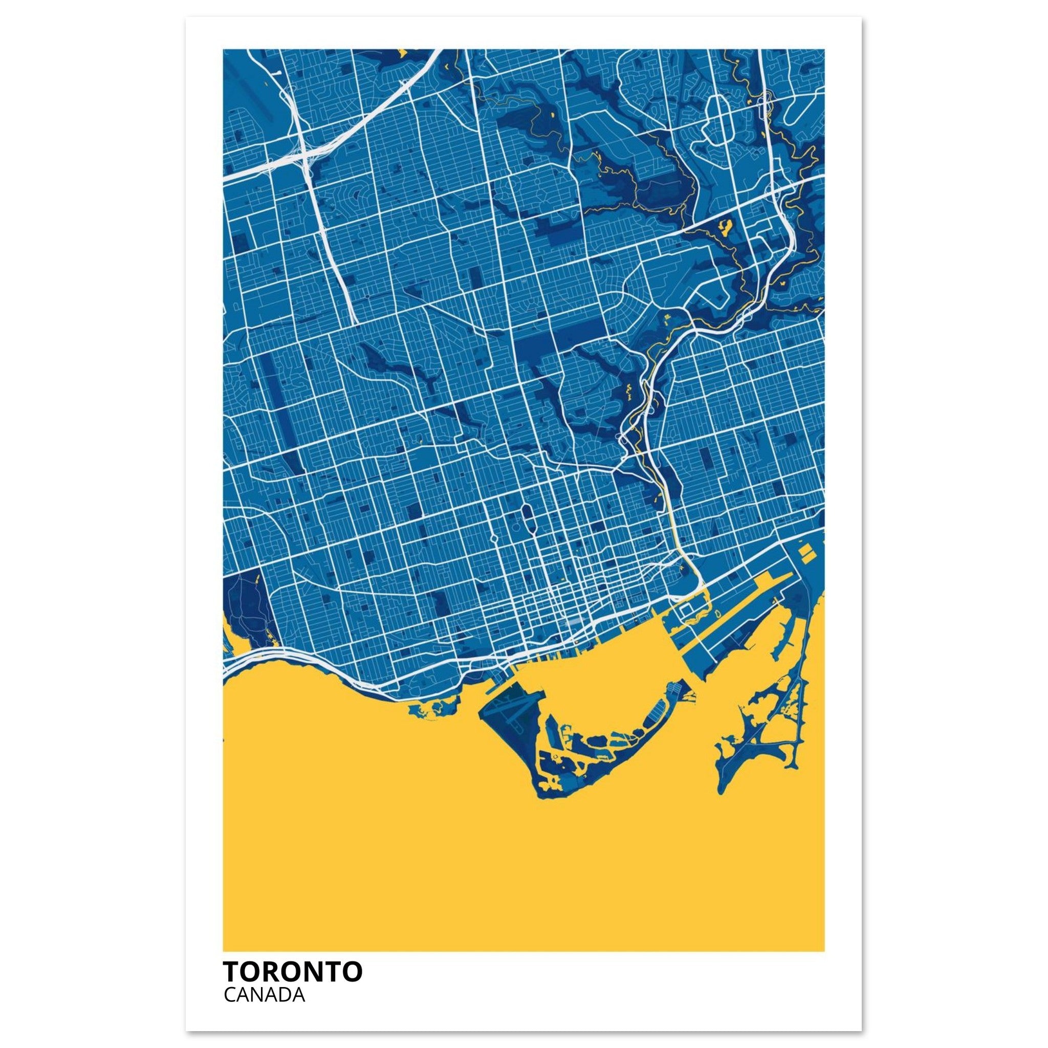 Toronto Canada City Map Poster | Custom Map Art Print - Ink And Atlas
