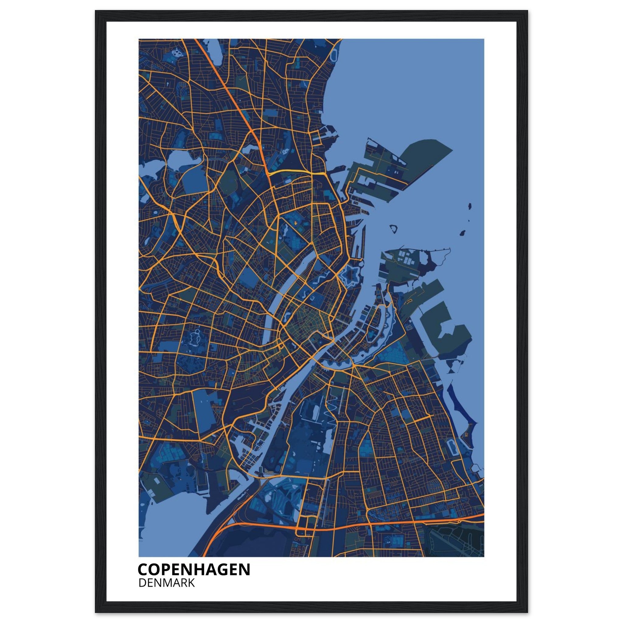 Copenhagen Denmark City Map Poster | Custom Map Art Print - Ink And Atlas