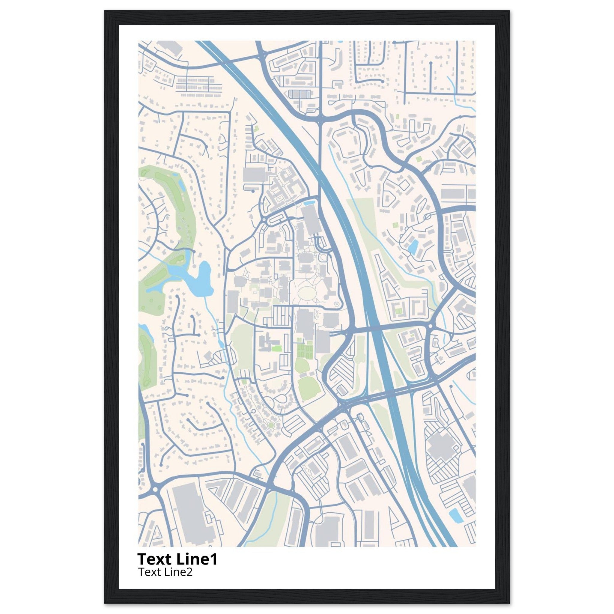 kennesaw state university georgia modern campus map print