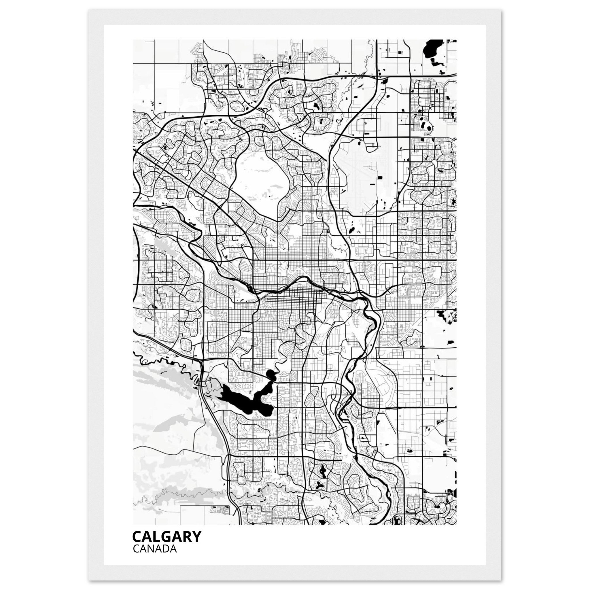 Calgary Canada City Map Poster | Custom Map Art Print - Ink And Atlas