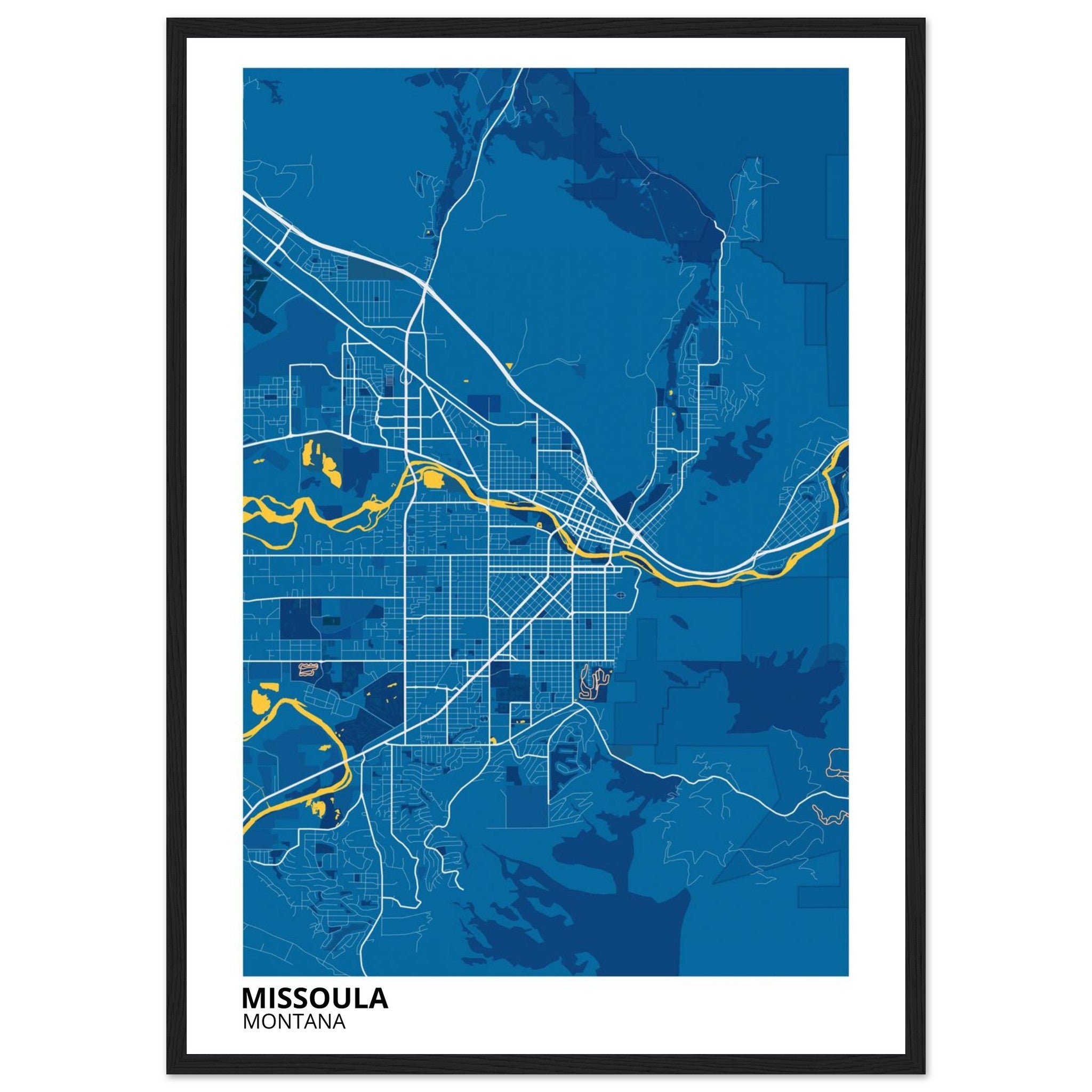 Missoula Montana City Map Poster | Custom Map Art Print - Ink And Atlas