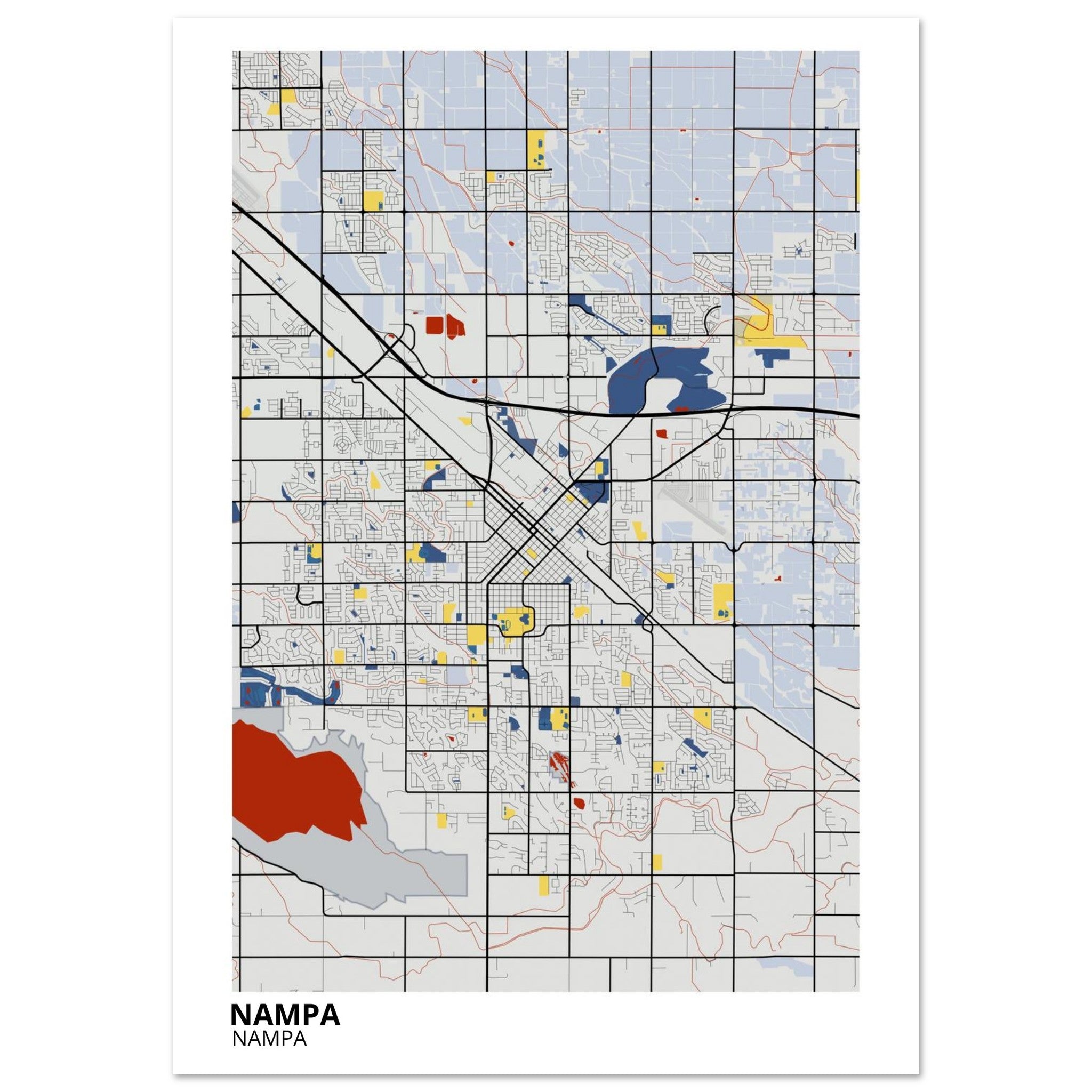 Nampa Idaho City Map Poster | Custom Map Art Print - Ink And Atlas