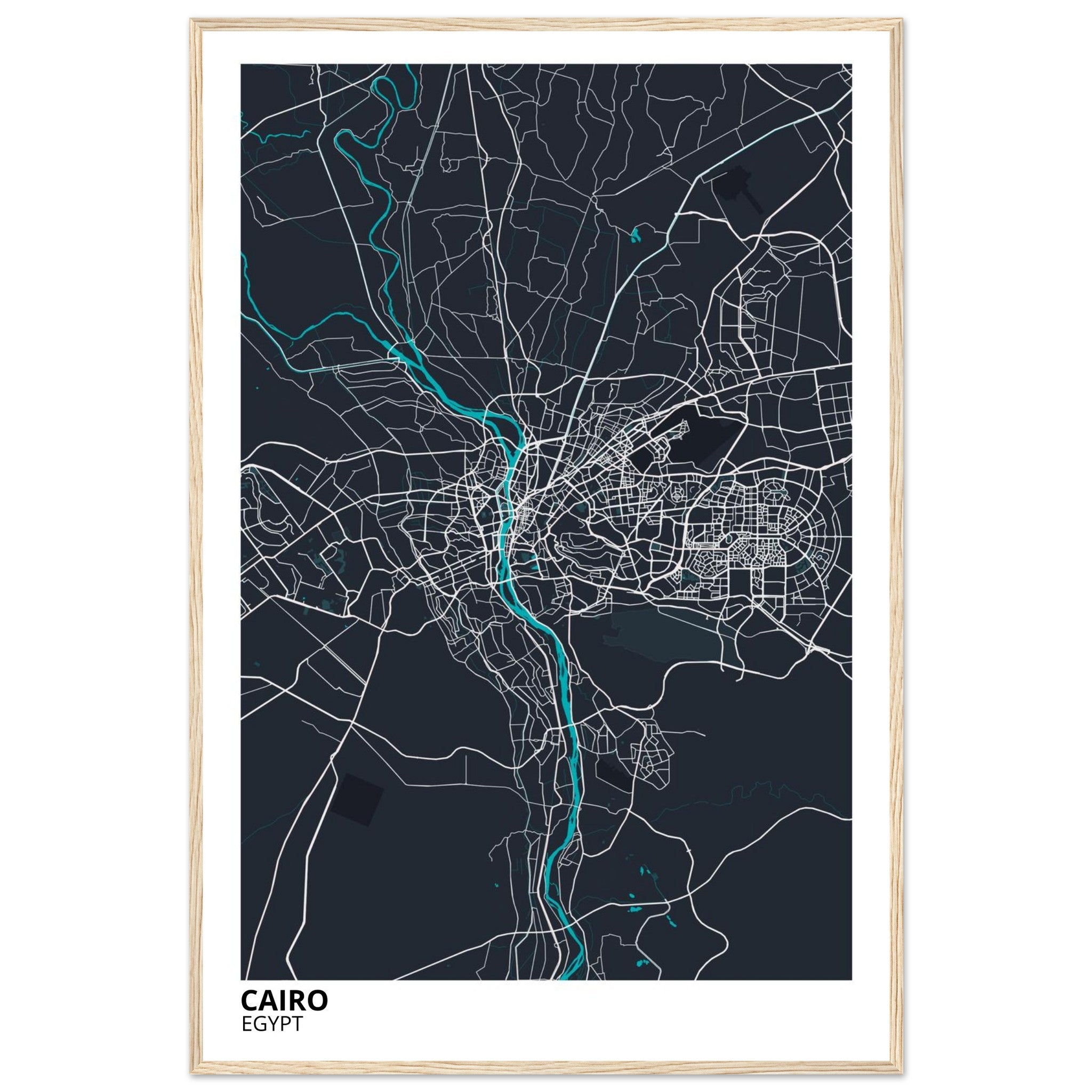 cairo egypt map poster print