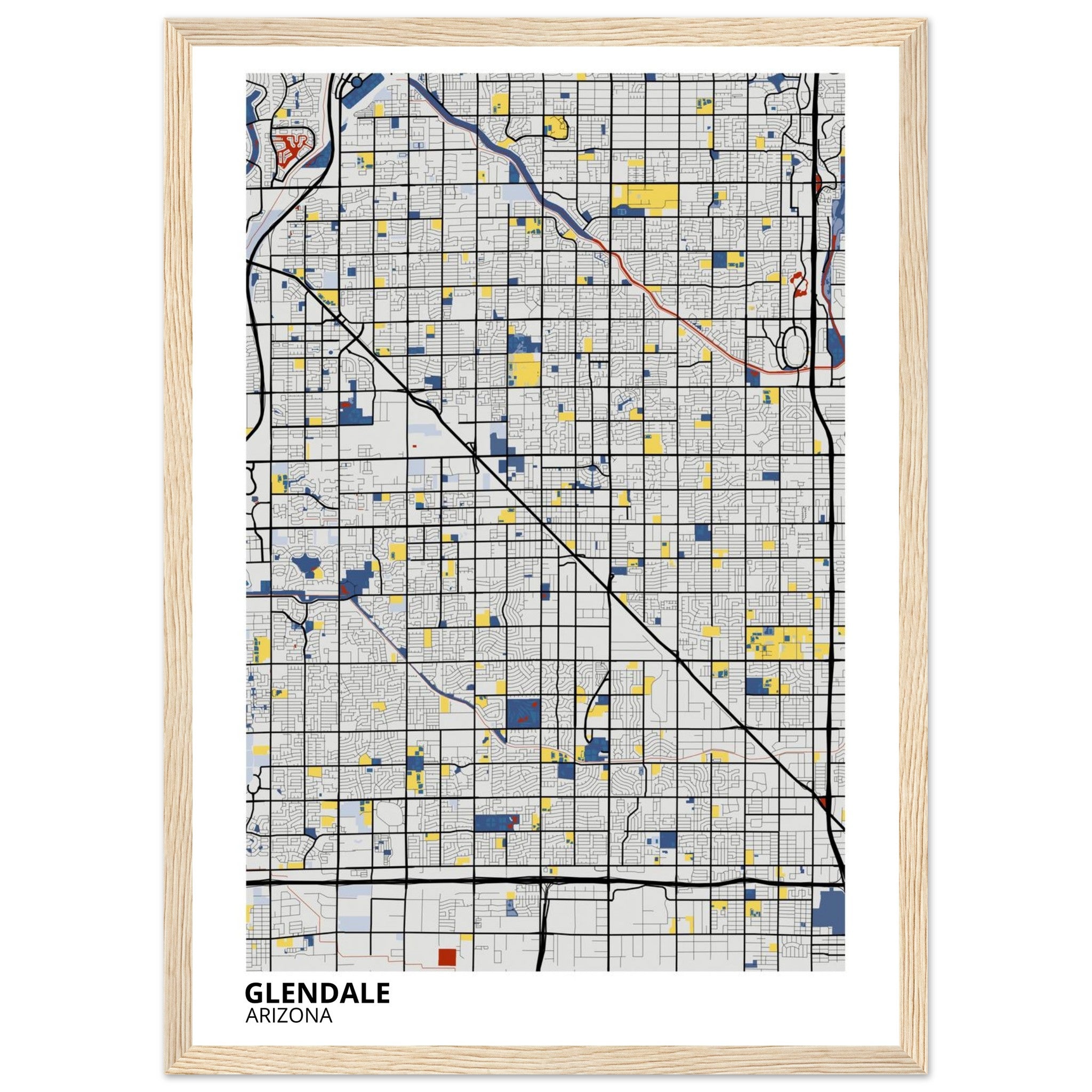 Glendale Arizona City Map Poster | Custom Map Art Print - Ink And Atlas