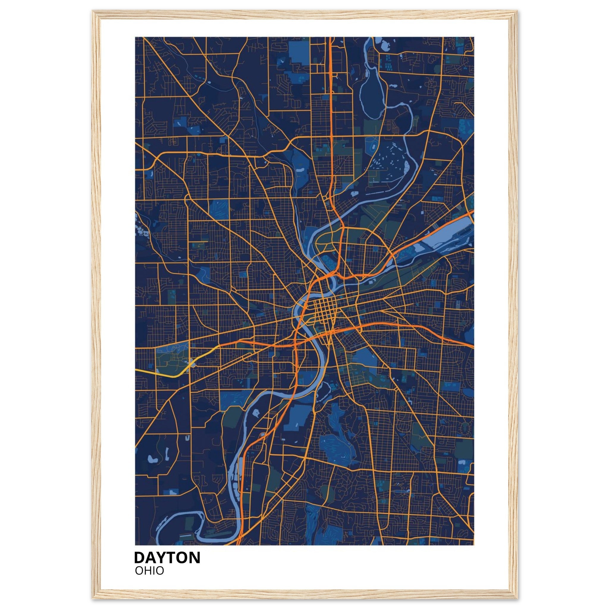 dayton map poster print