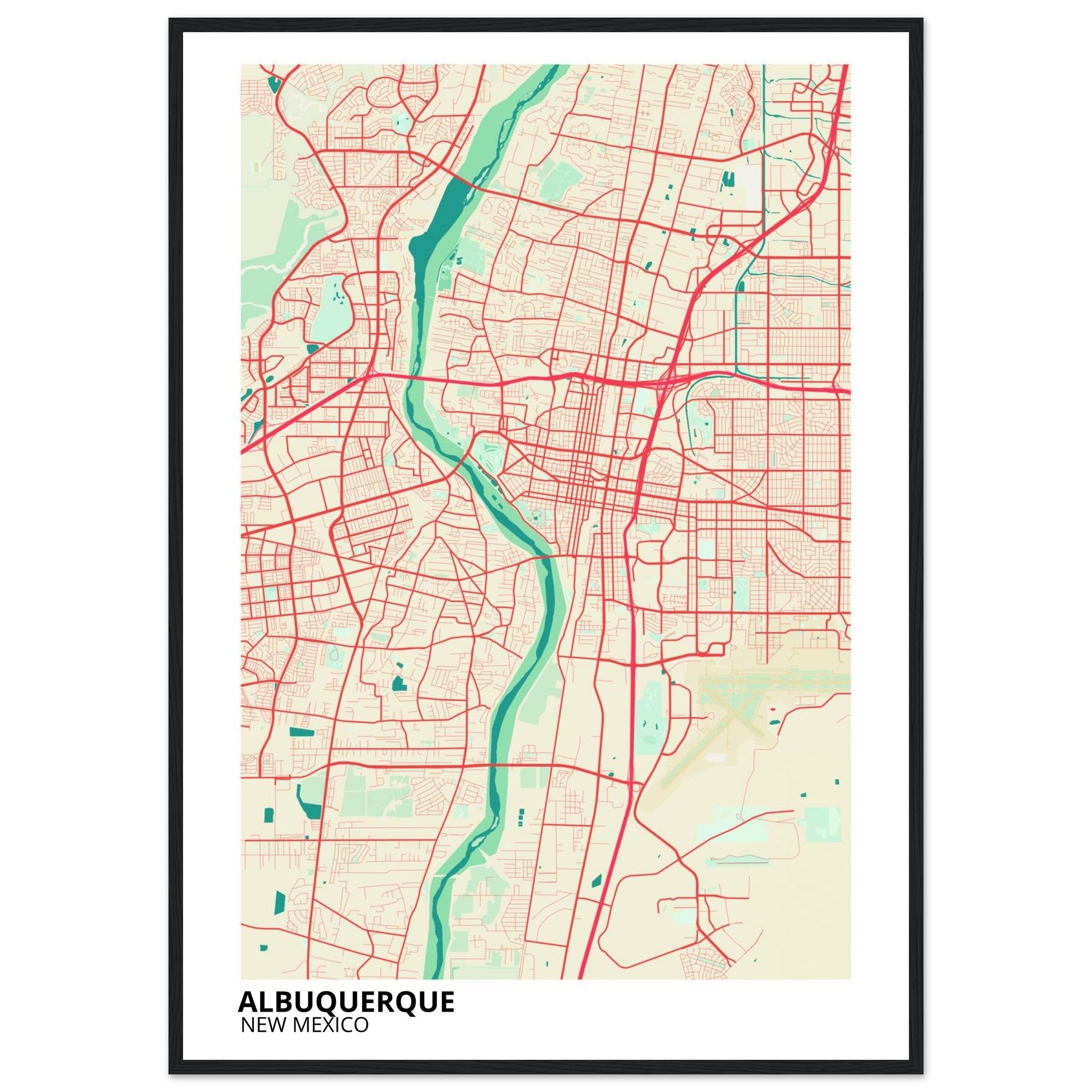 albuquerque map poster print