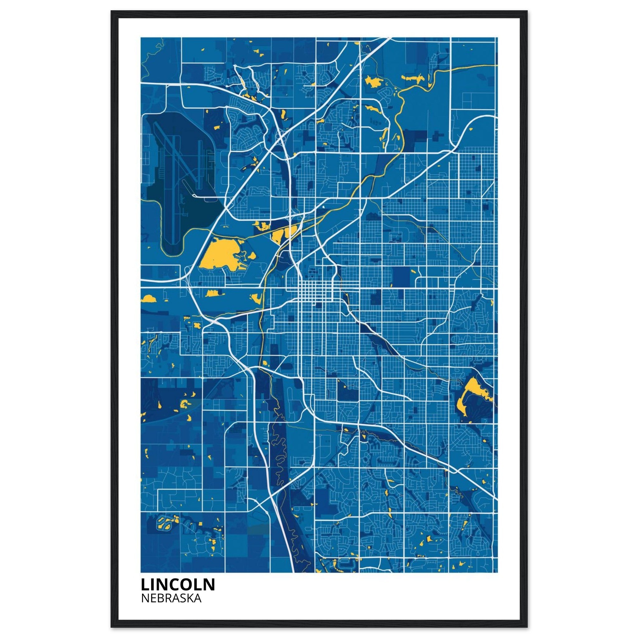 lincoln map poster print