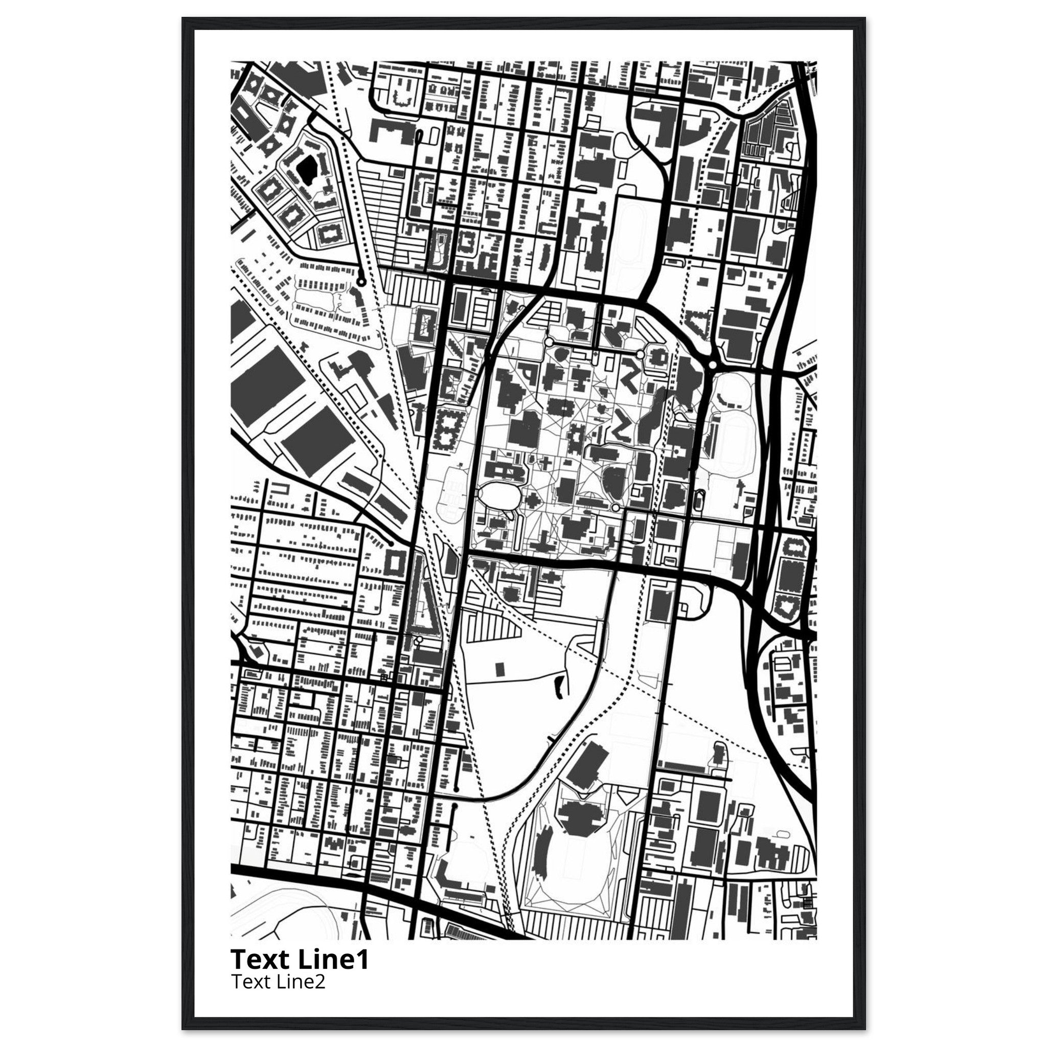 university of louisville modern campus map print
