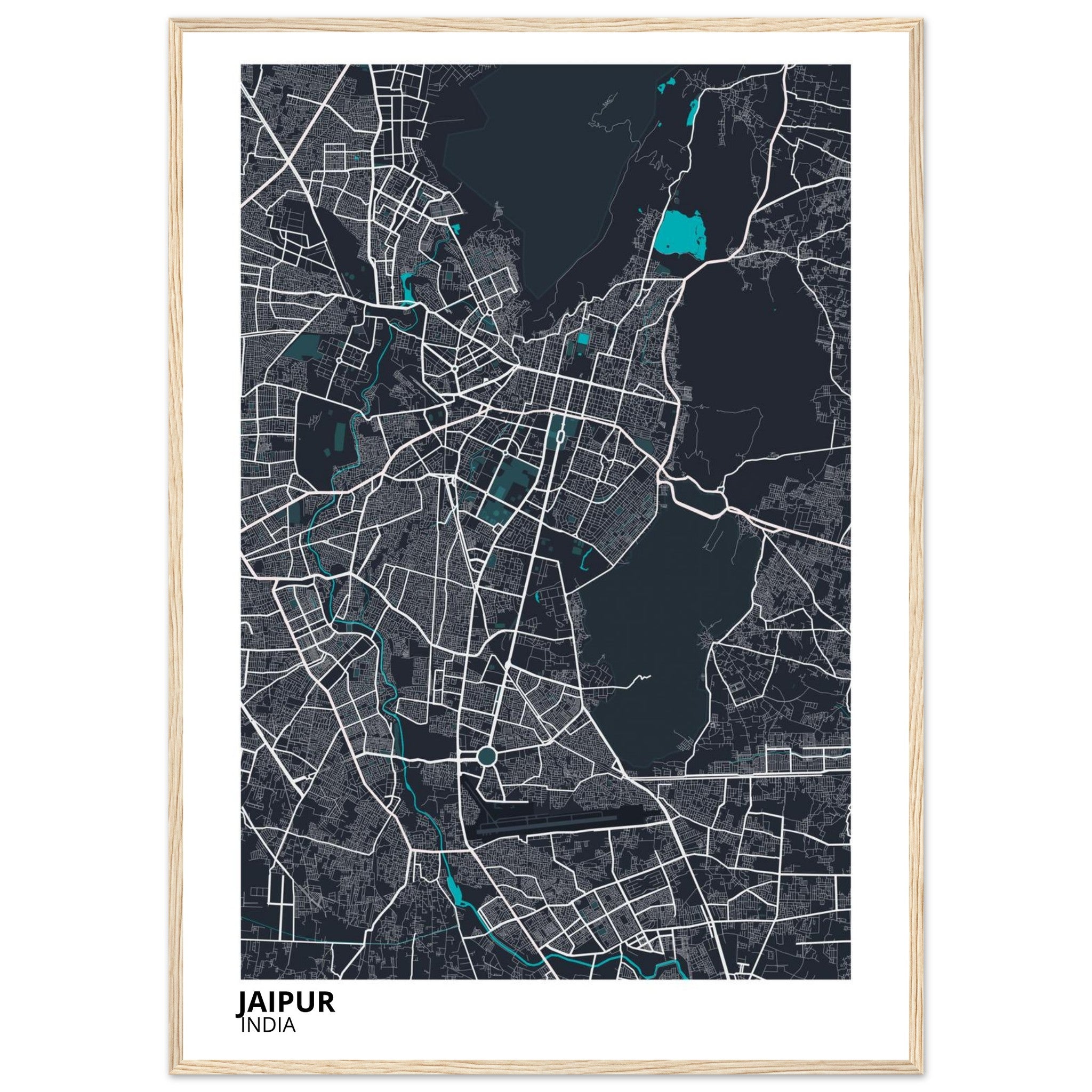 Jaipur India City Map Poster | Custom Map Art Print - Ink And Atlas