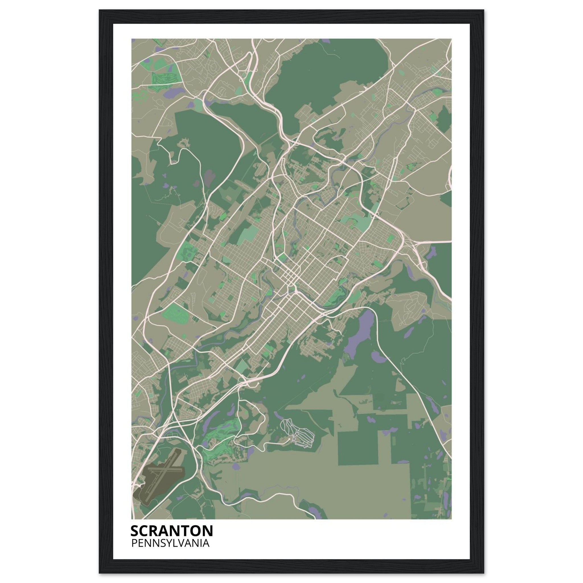 Scranton Pennsylvania City Map Poster | Custom Map Art Print - Ink And Atlas