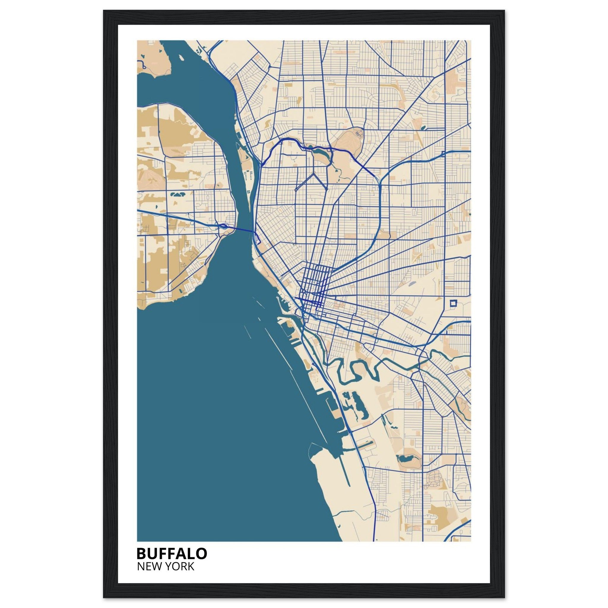 buffalo map poster print