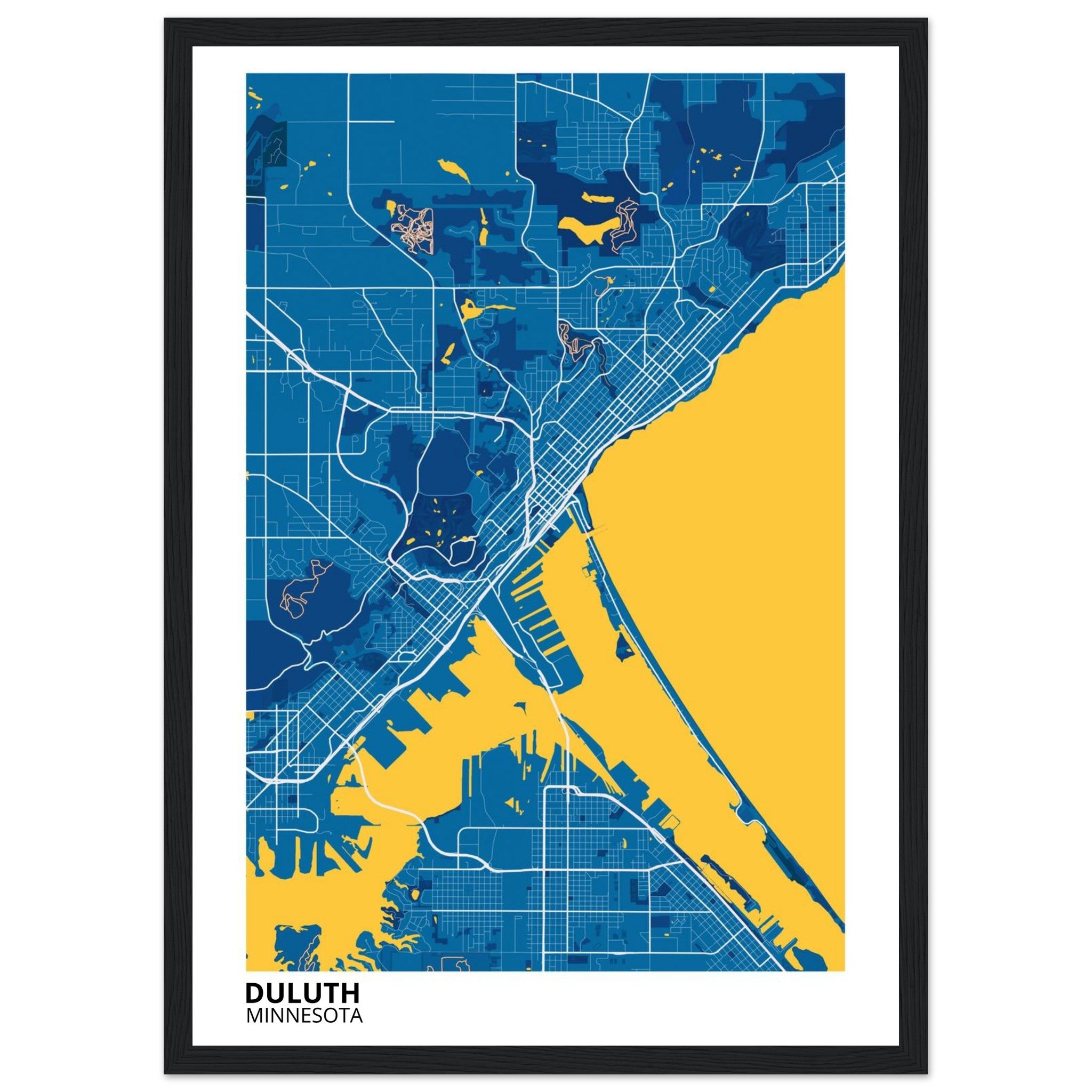 Duluth Minnesota City Map Poster | Custom Map Art Print - Ink And Atlas