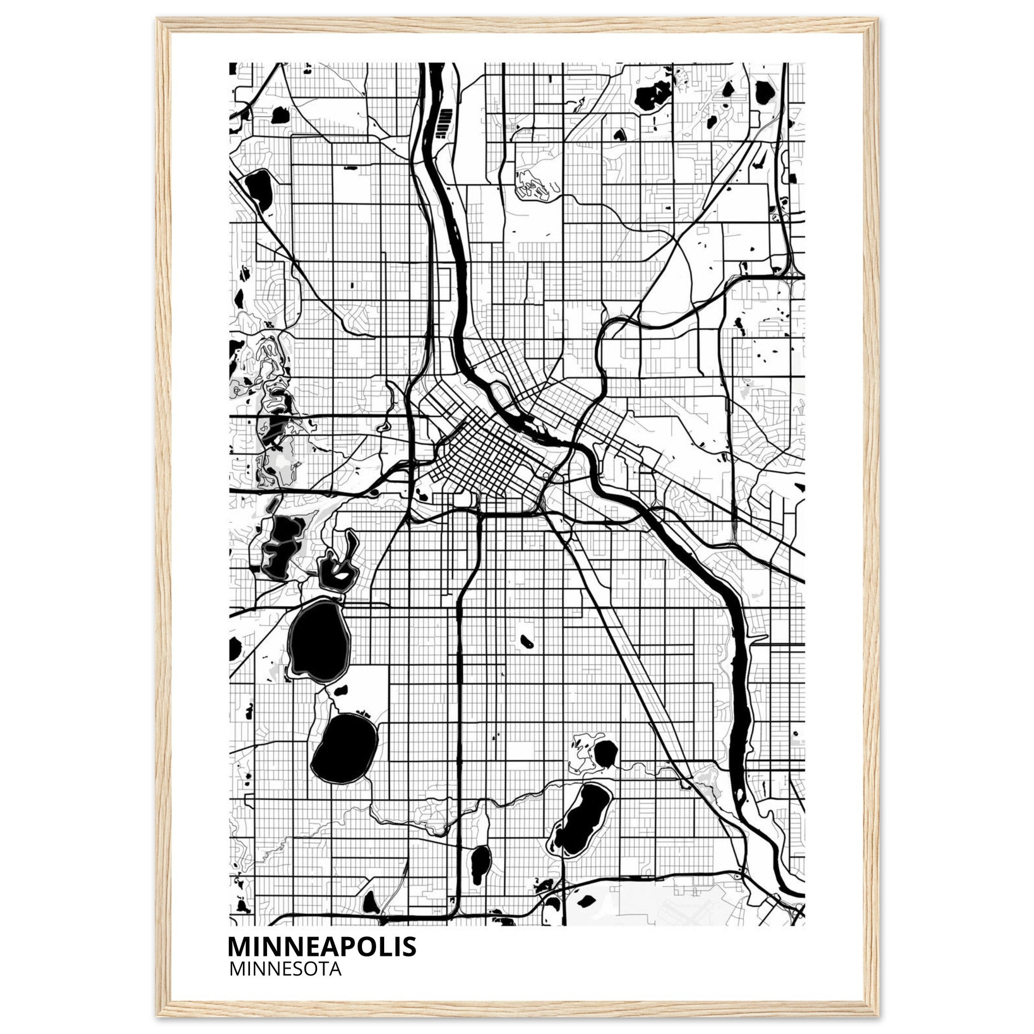 minneapolis map poster print