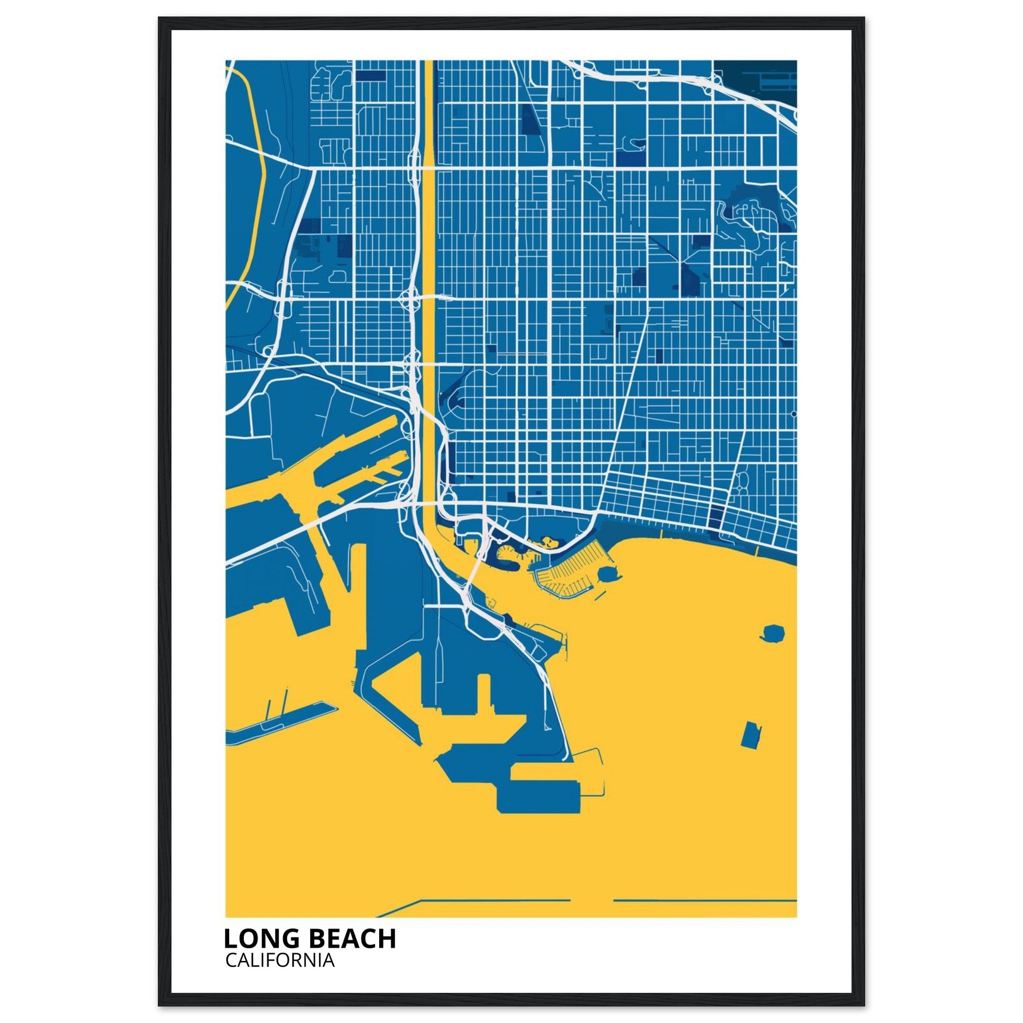 long beach map poster print