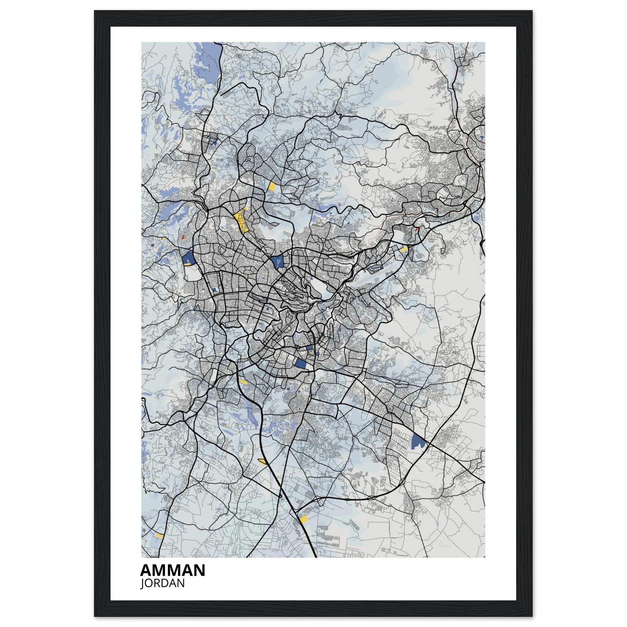 Amman Jordan City Map Poster | Custom Map Art Print - Ink And Atlas