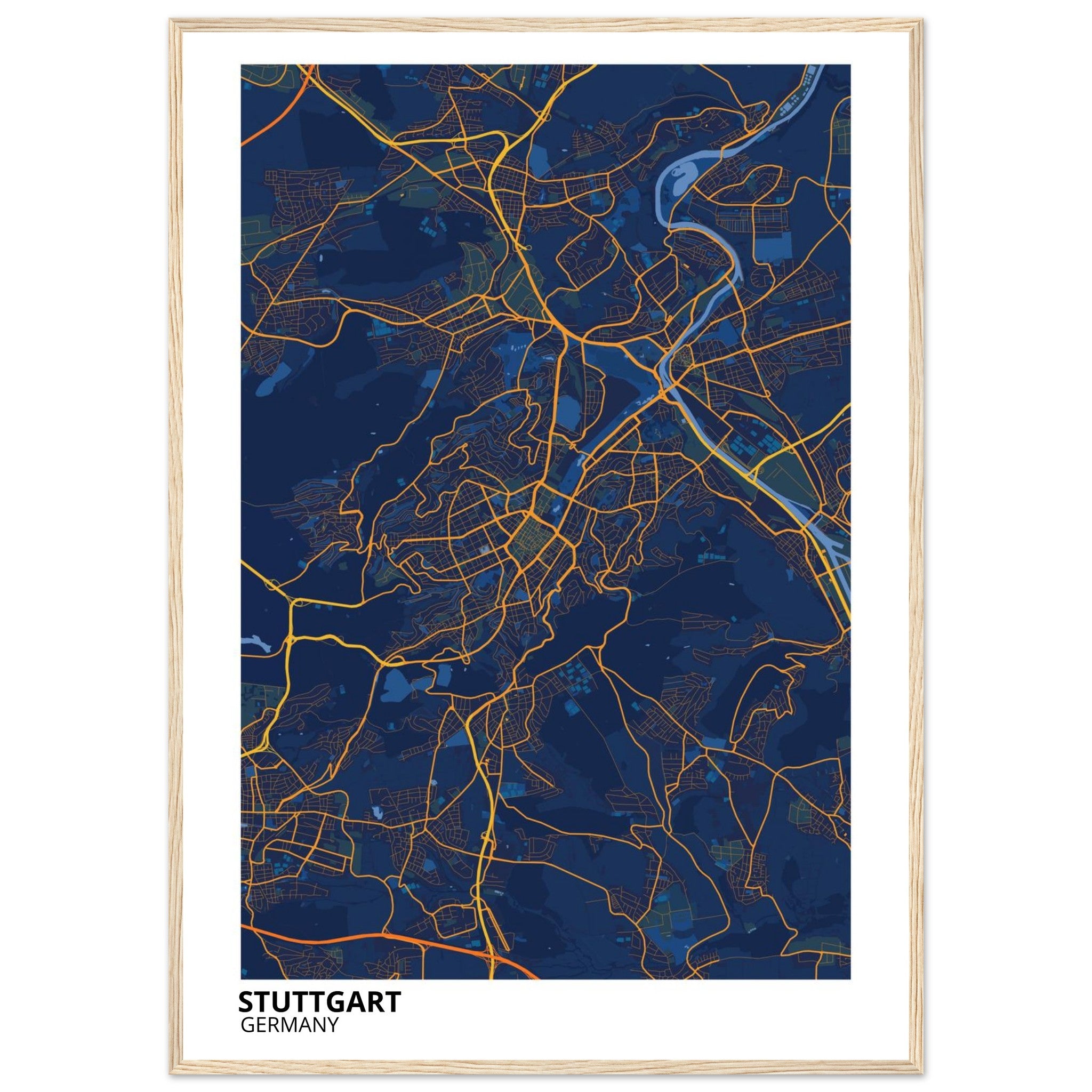 Stuttgart Germany City Map Poster | Custom Map Art Print - Ink And Atlas