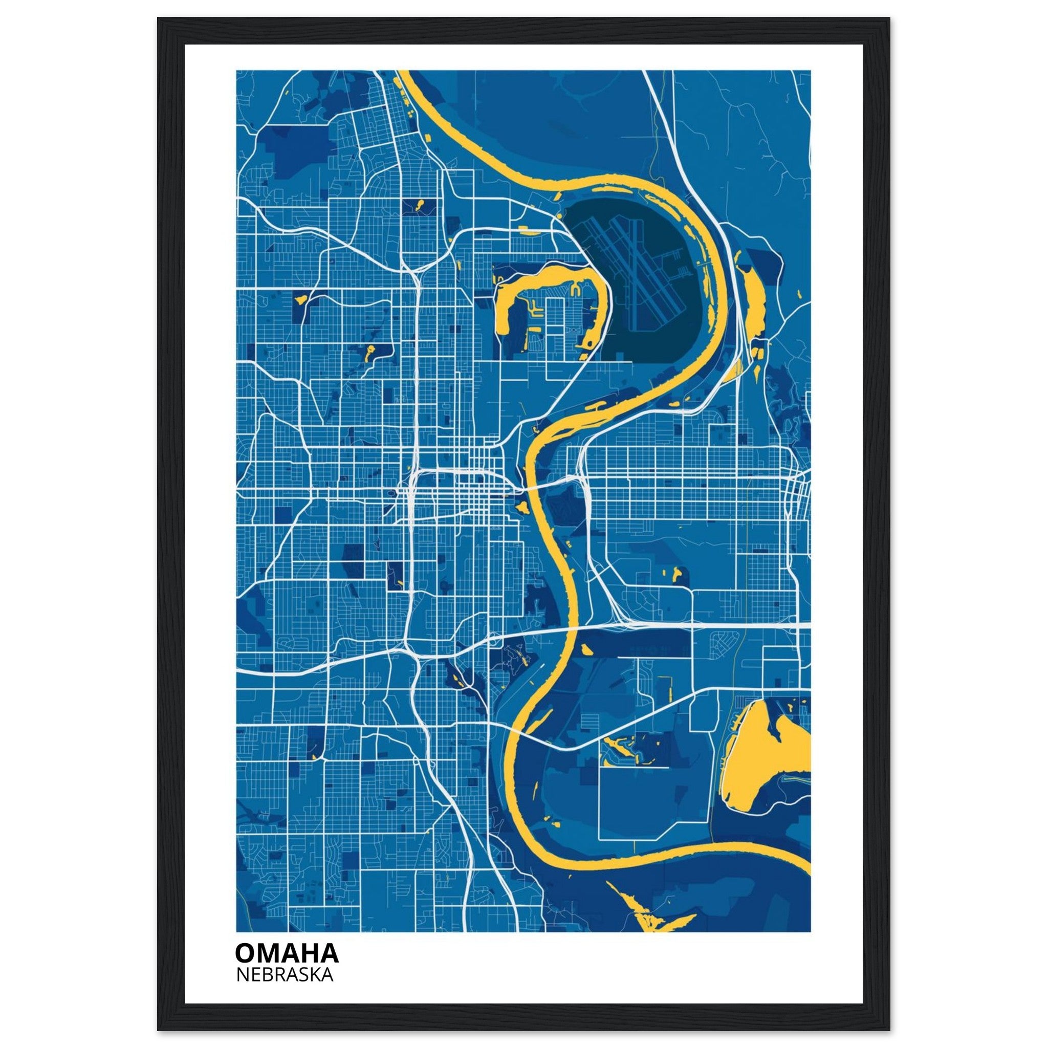 omaha map poster print