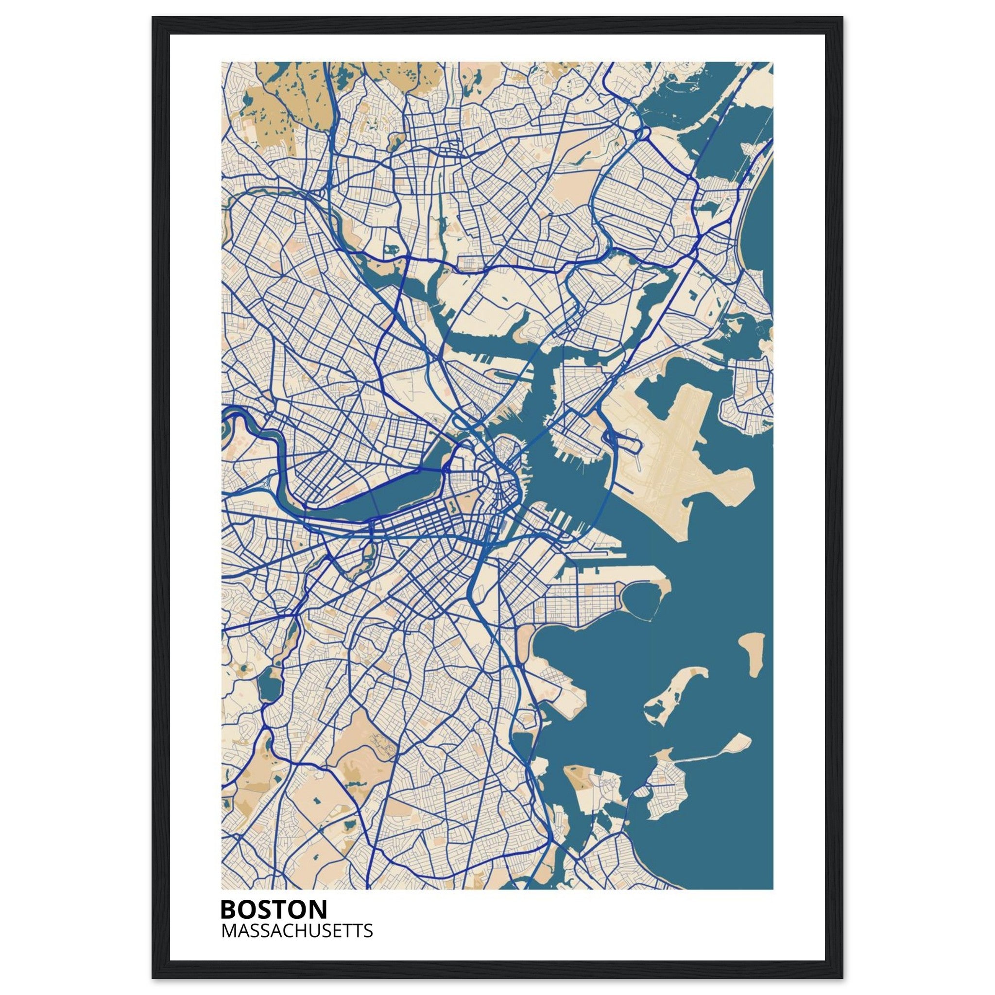 boston map poster print