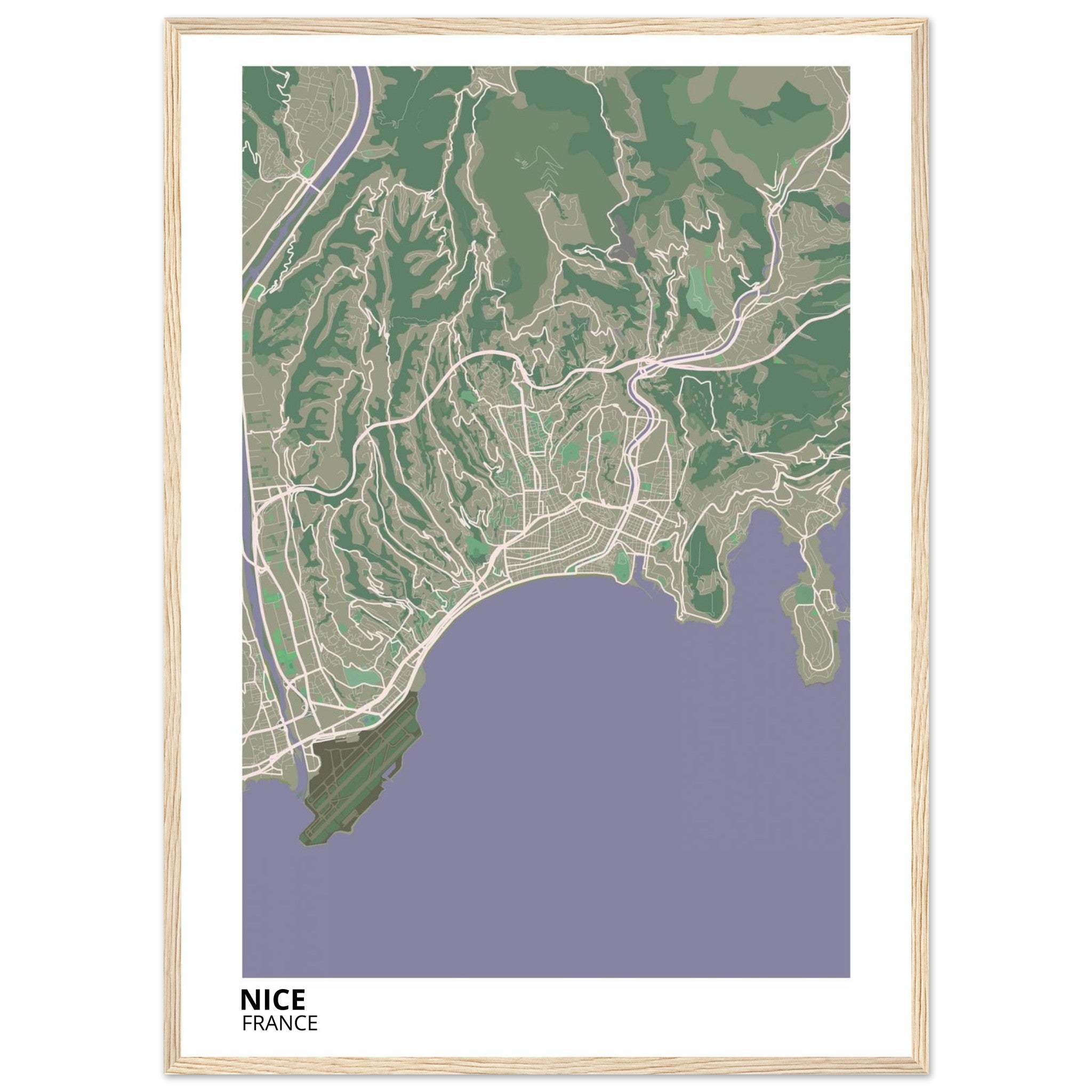 Nice France City Map Poster | Custom Map Art Print - Ink And Atlas