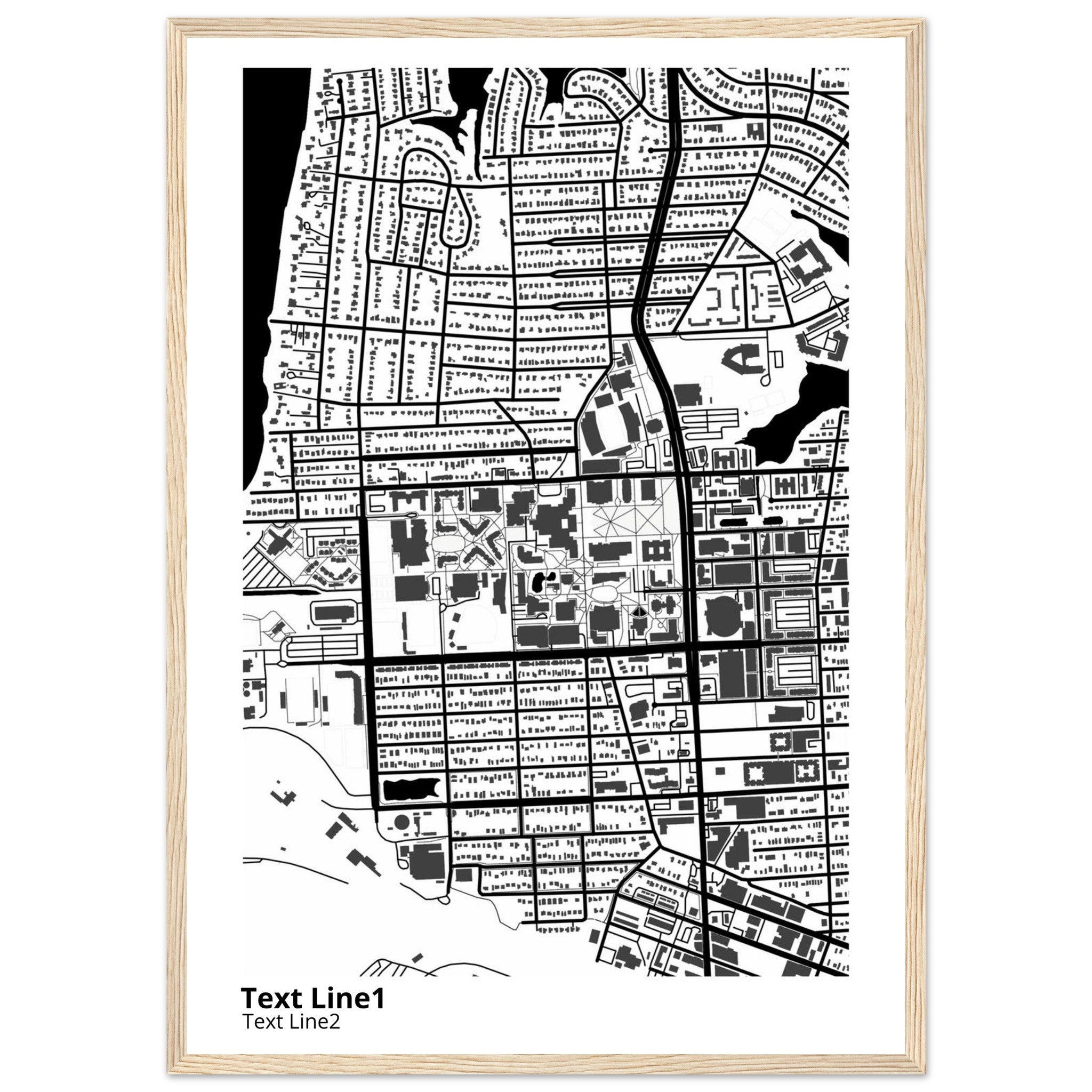 old dominion university virginia modern campus map print