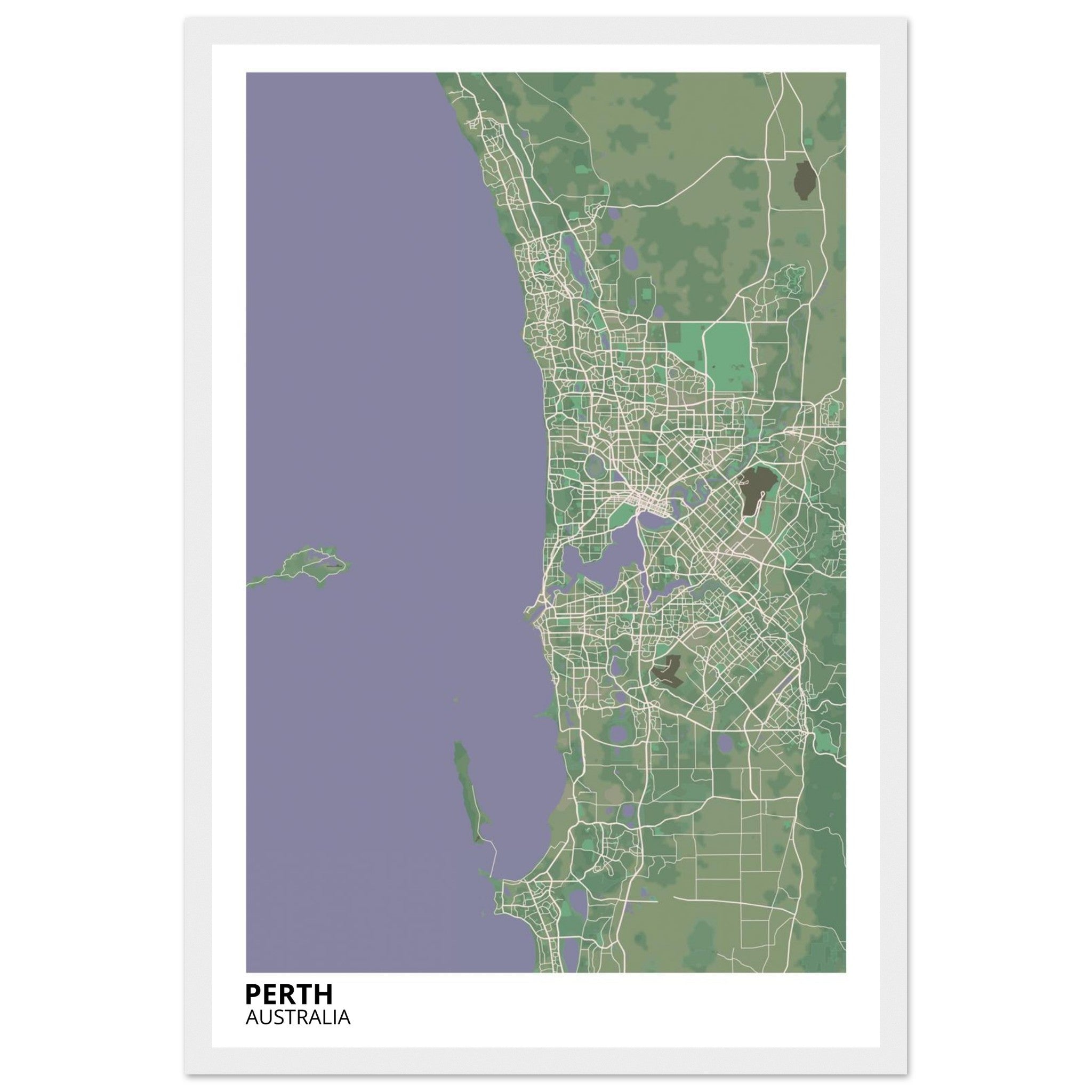 Perth Australia City Map Poster | Custom Map Art Print - Ink And Atlas