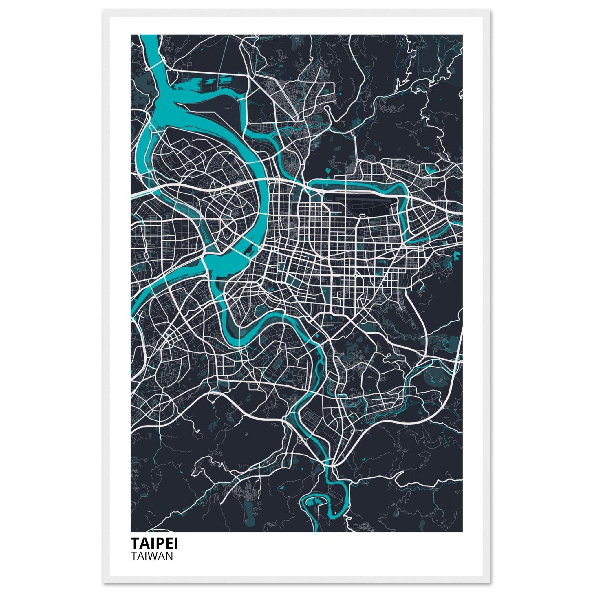 Taipei Taiwan City Map Poster | Custom Map Art Print - Ink And Atlas