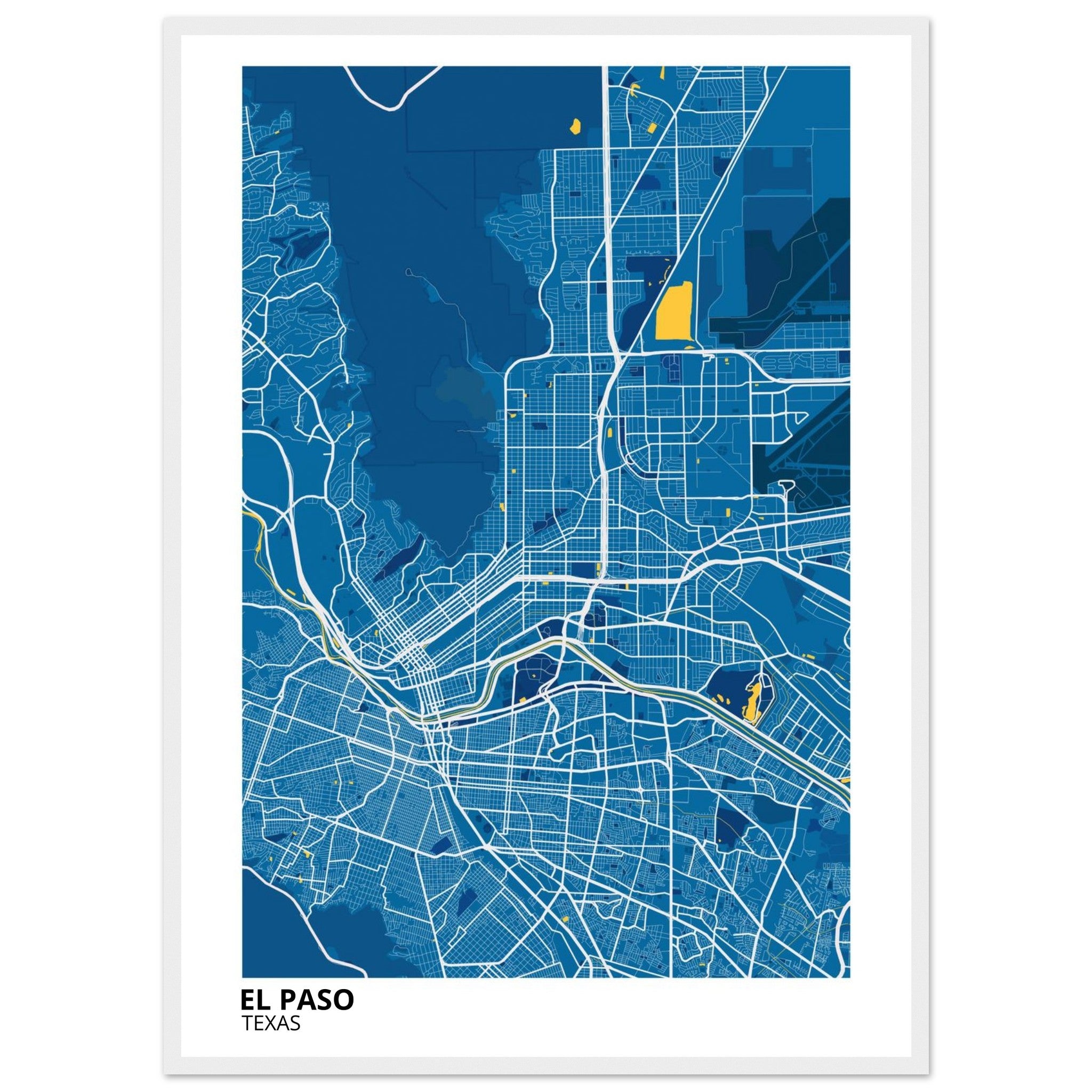 El Paso Texas City Map Poster | Custom Map Art Print - Ink And Atlas