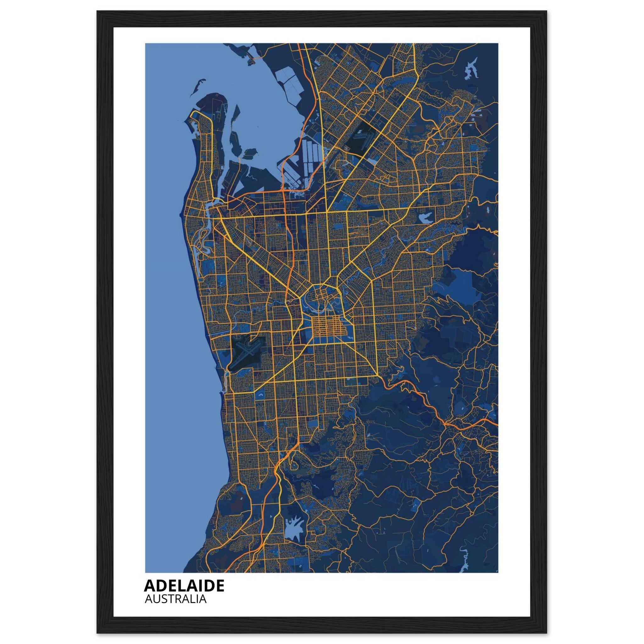 Adelaide Australia City Map Poster | Custom Map Art Print - Ink And Atlas