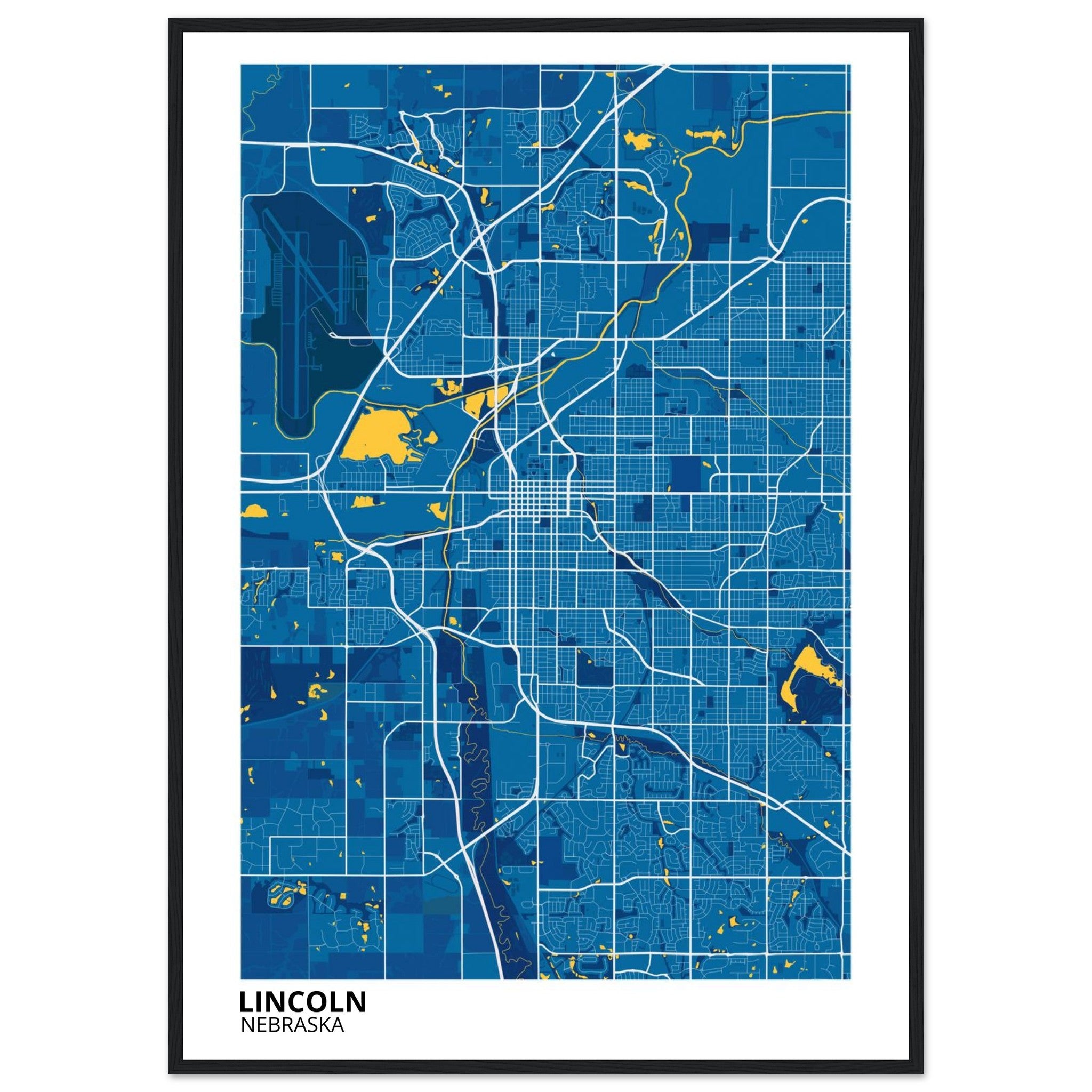 lincoln map poster print