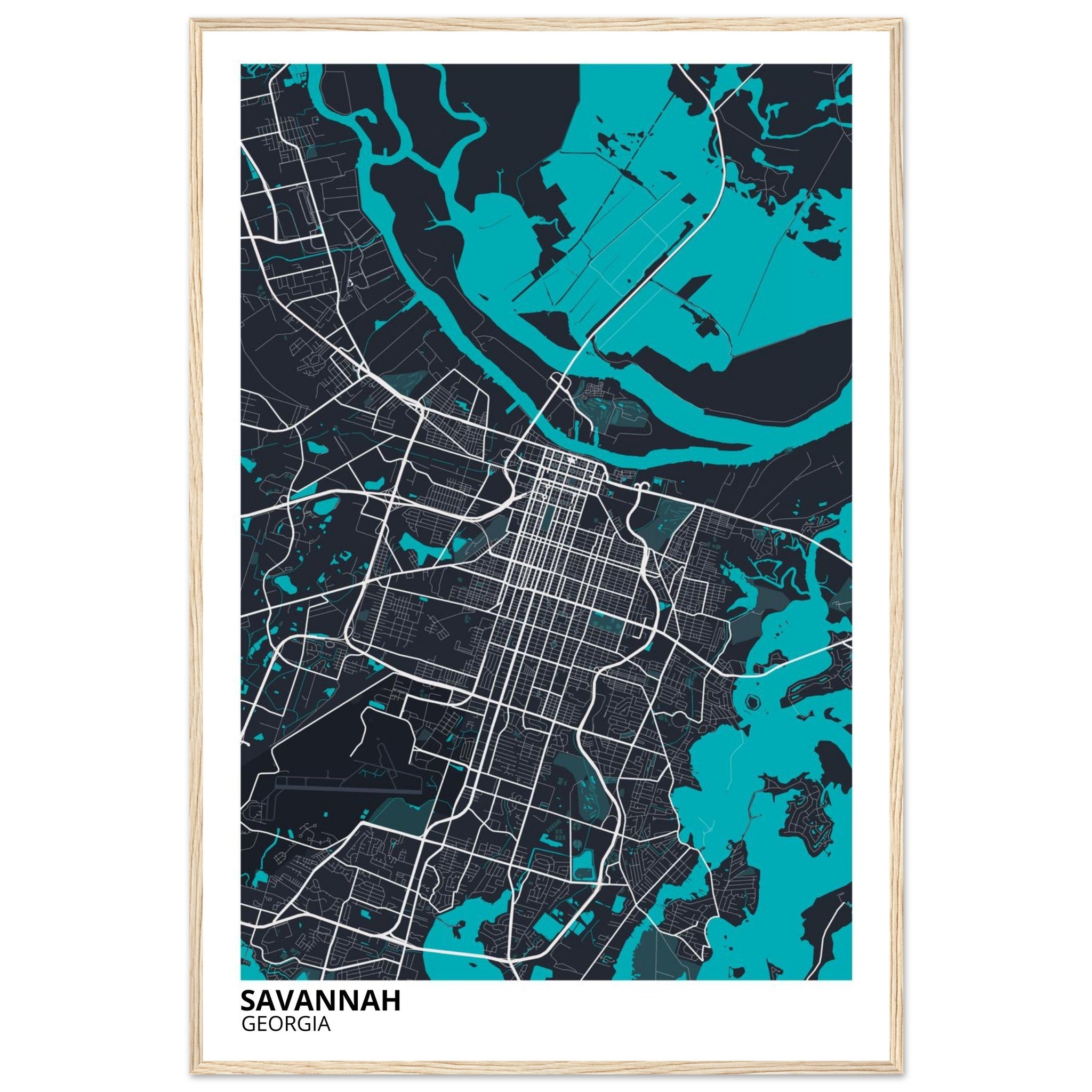 Savannah Georgia City Map Poster | Custom Map Art Print - Ink And Atlas