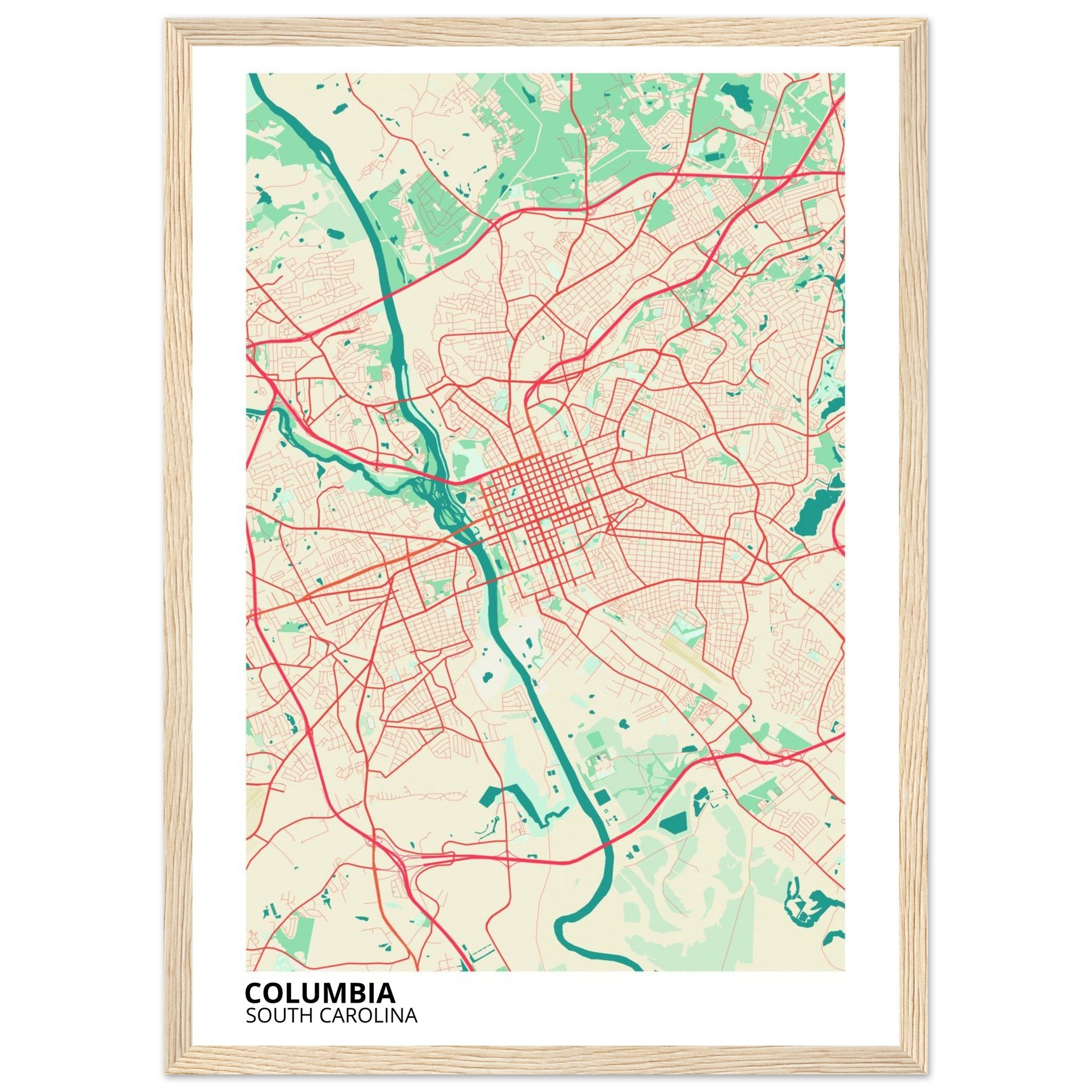 columbia map poster print