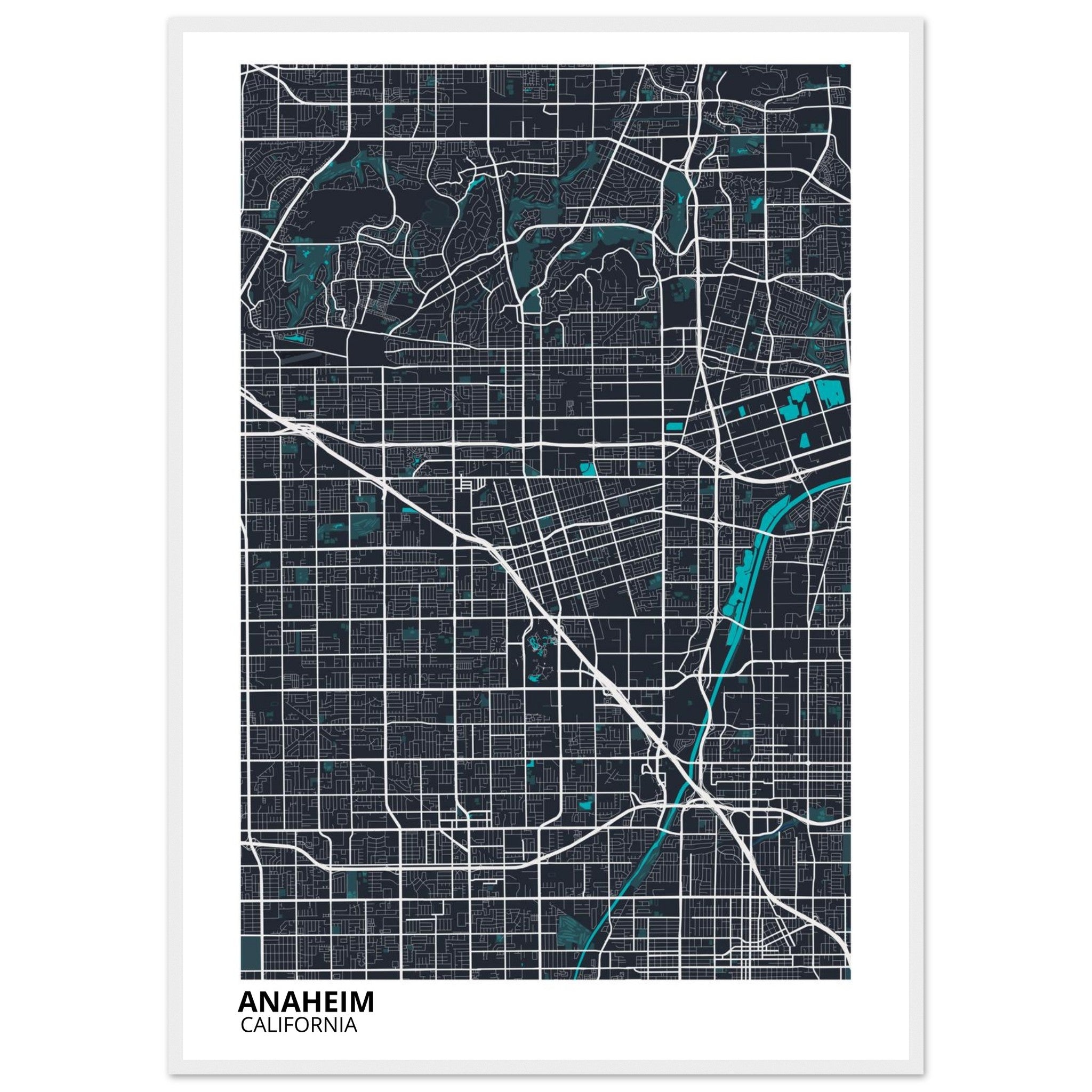 Anaheim California City Map Poster | Custom Map Art Print - Ink And Atlas