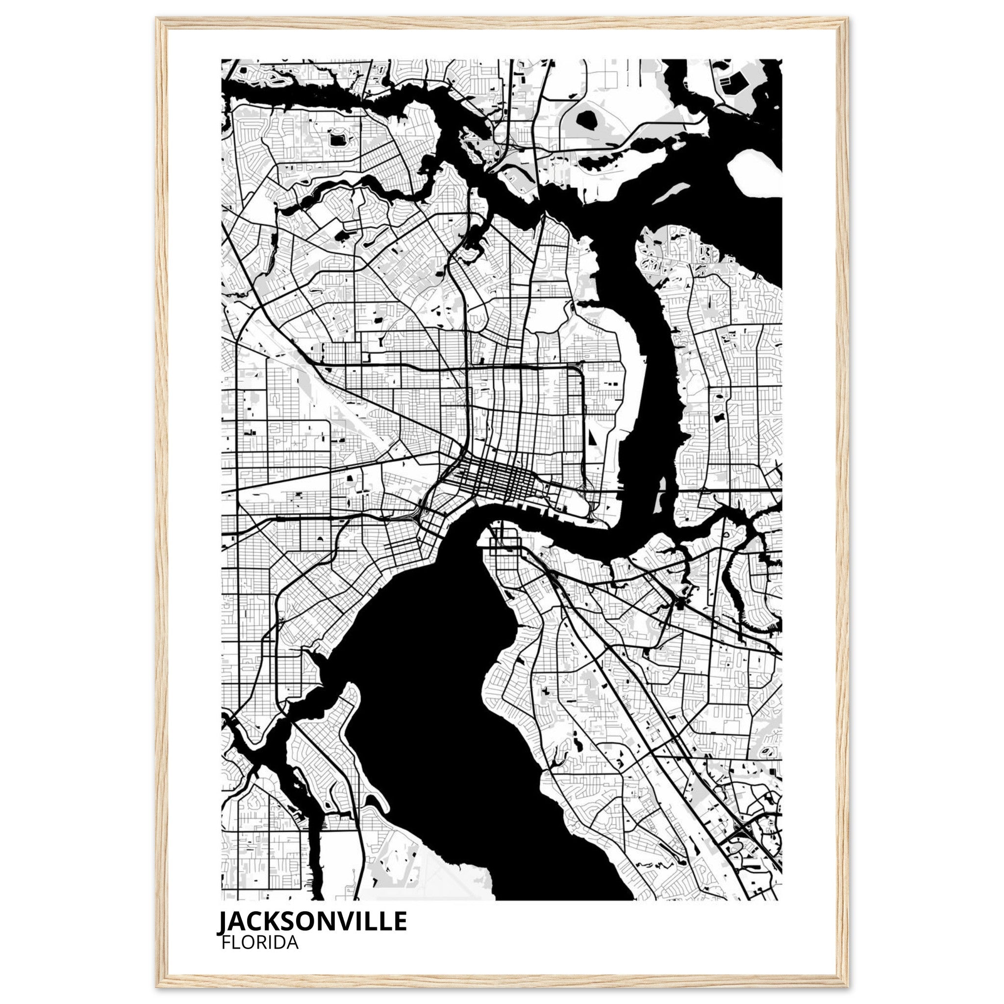 jacksonville map poster print