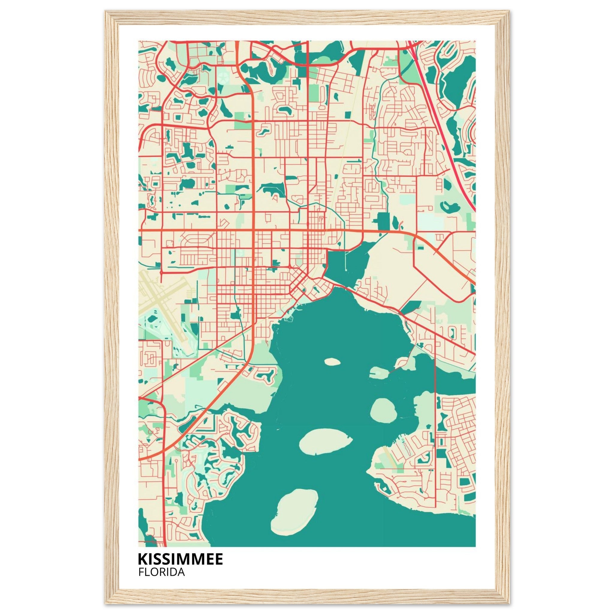 Kissimmee Florida City Map Poster | Custom Map Art Print - Ink And Atlas