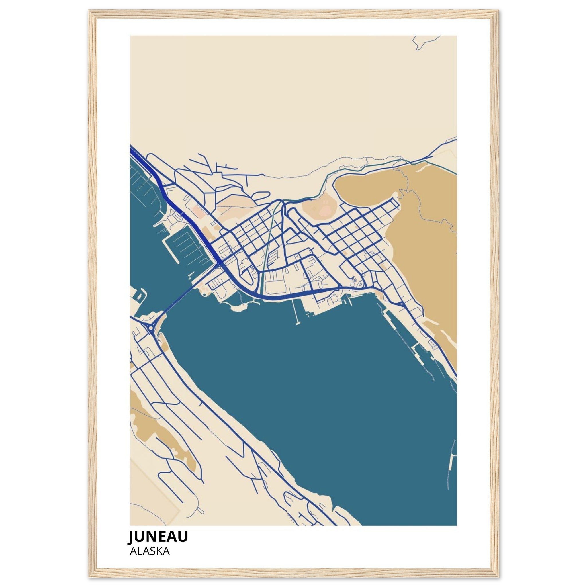 juneau map poster print