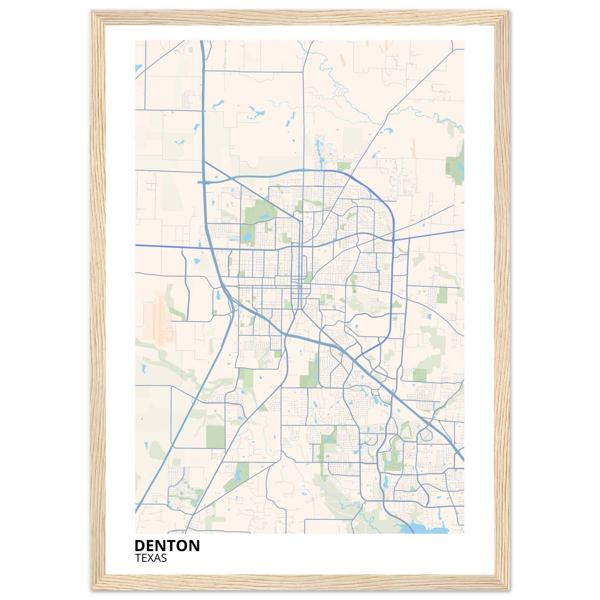 denton map poster print