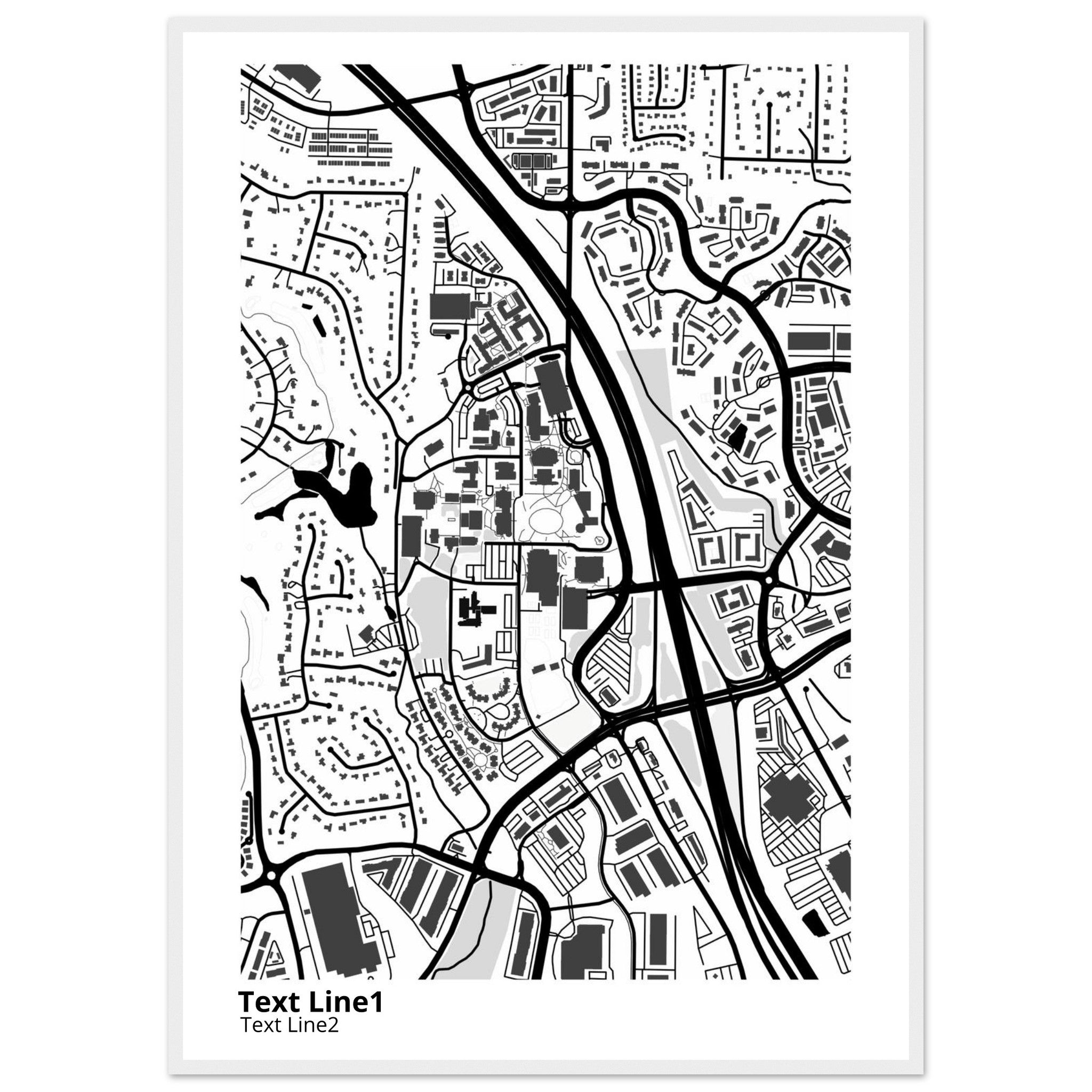 kennesaw state university georgia modern campus map print