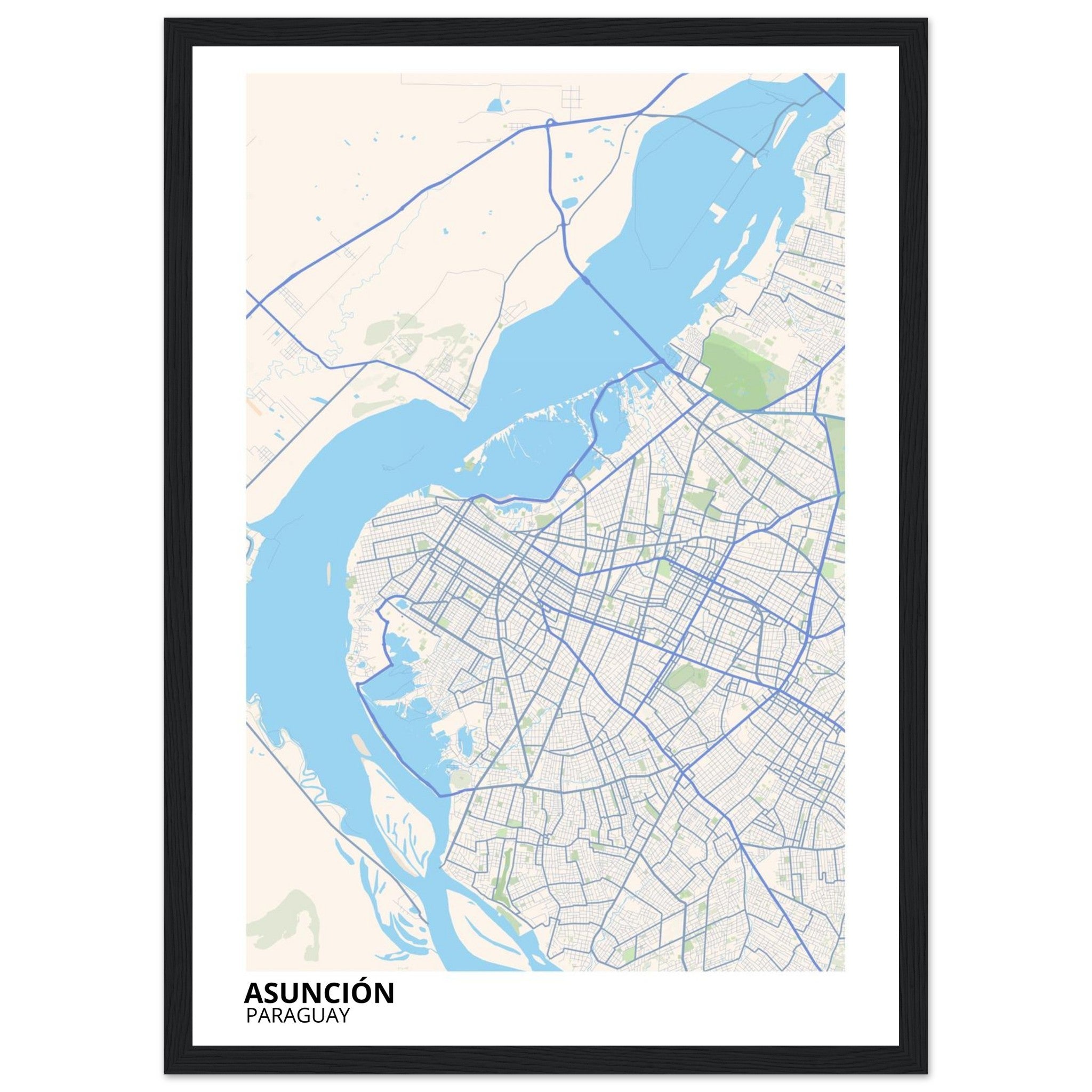 Asunción Paraguay City Map Poster | Custom Map Art Print - Ink And Atlas
