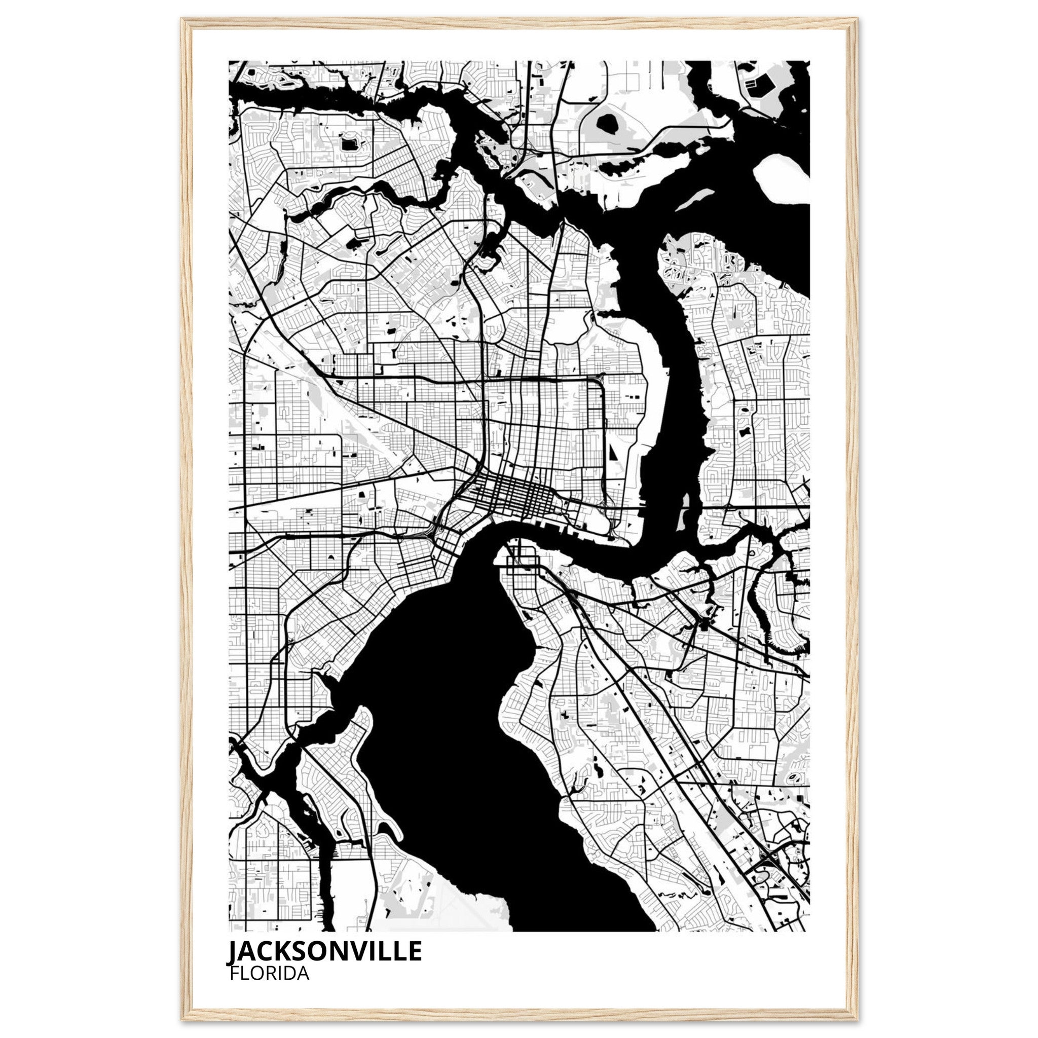 jacksonville map poster print