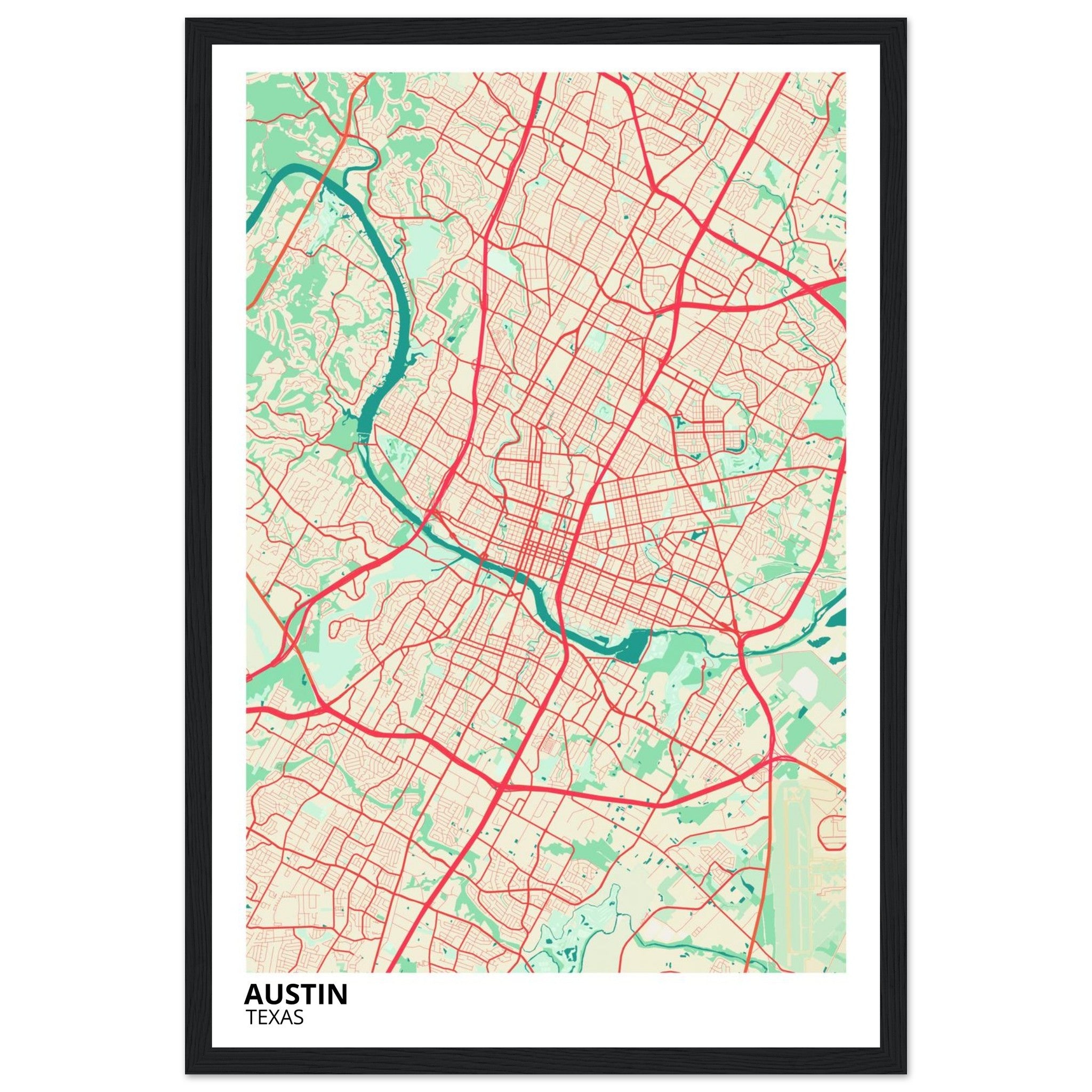 austin map poster print
