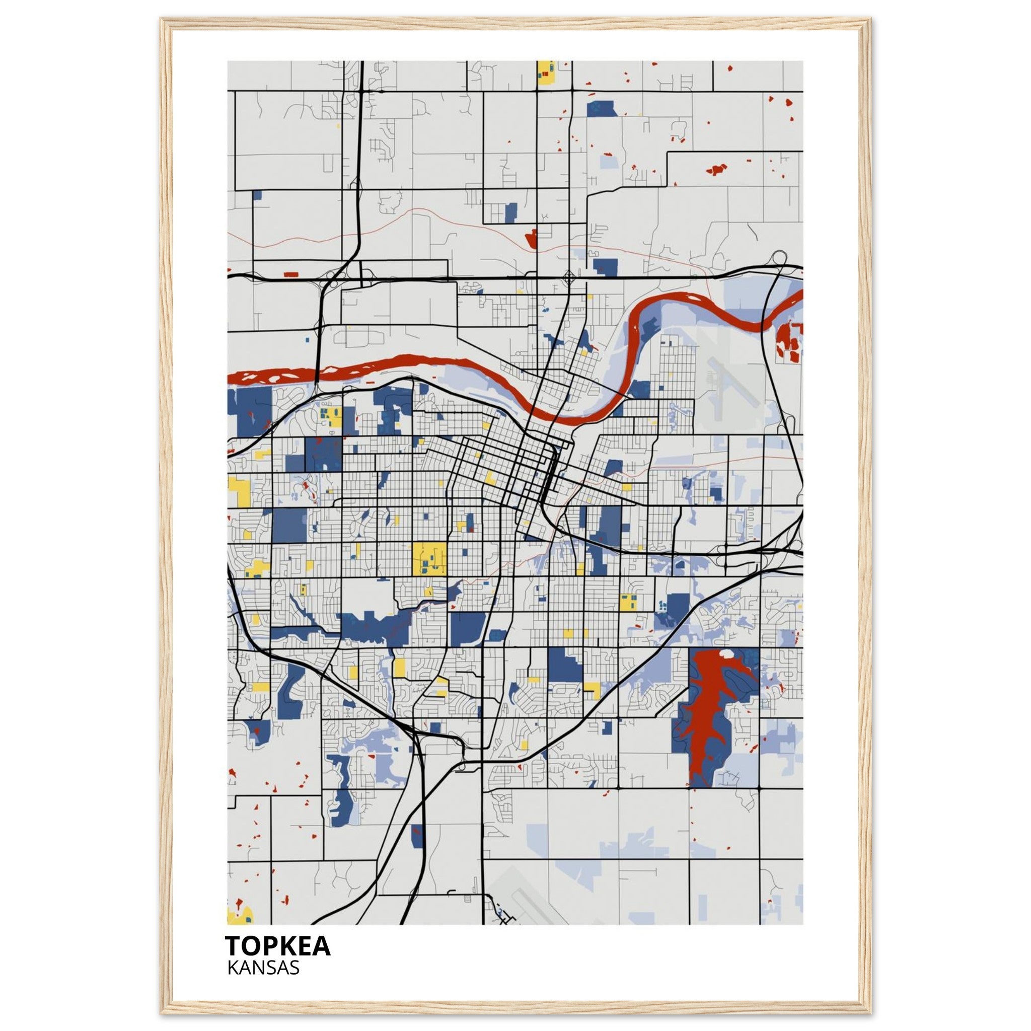 topeka map poster print