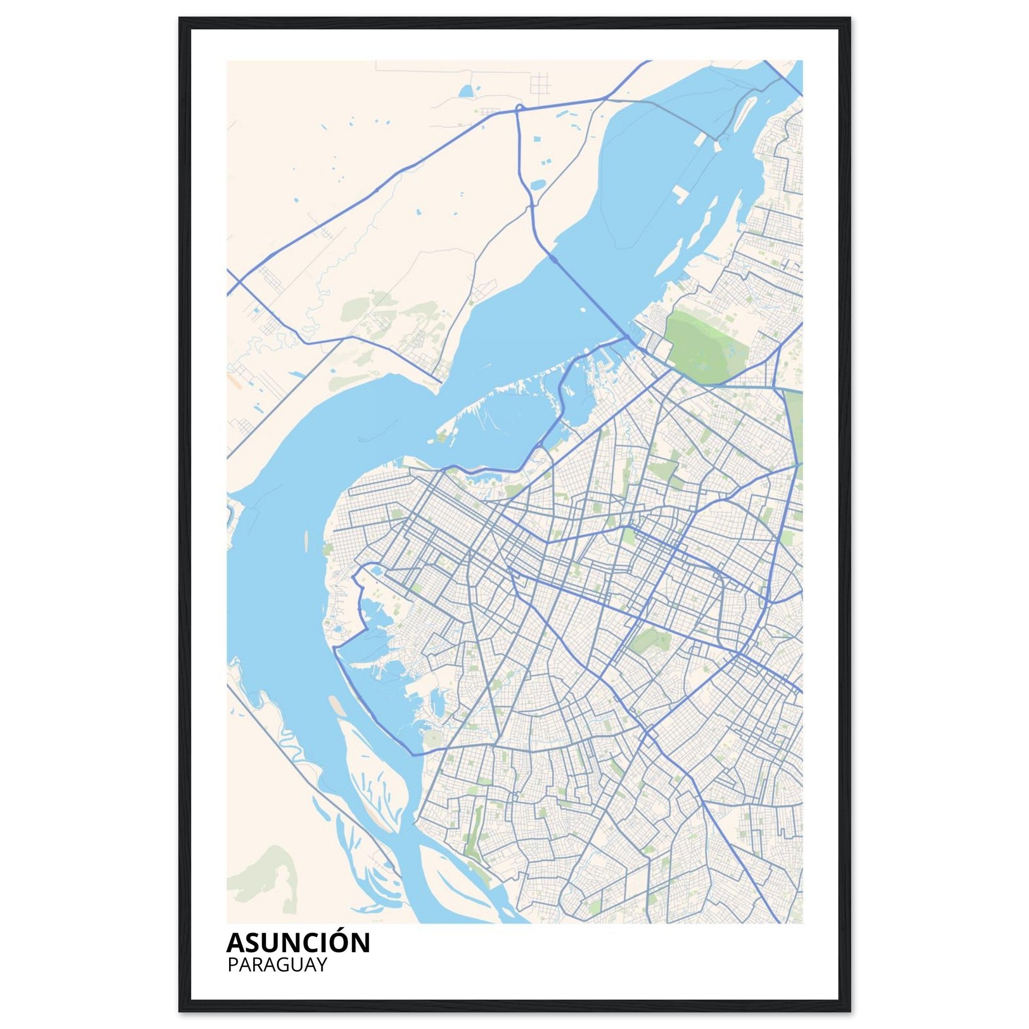 Asunción Paraguay City Map Poster | Custom Map Art Print - Ink And Atlas
