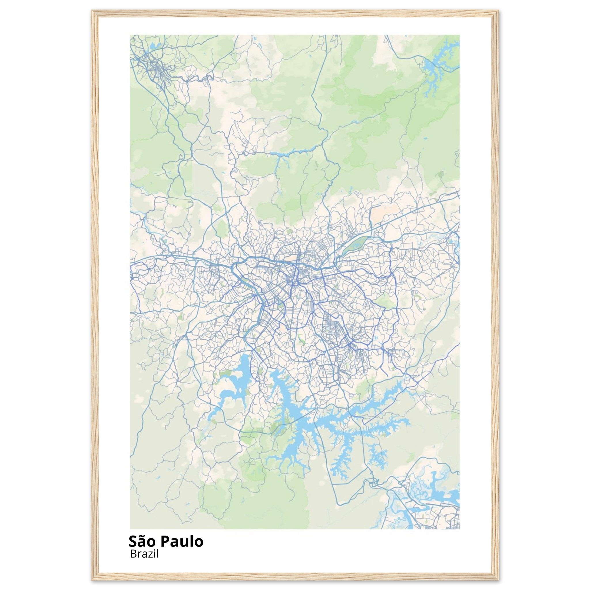 Sao Paulo Brazil City Map Poster | Custom Map Art Print - Ink And Atlas