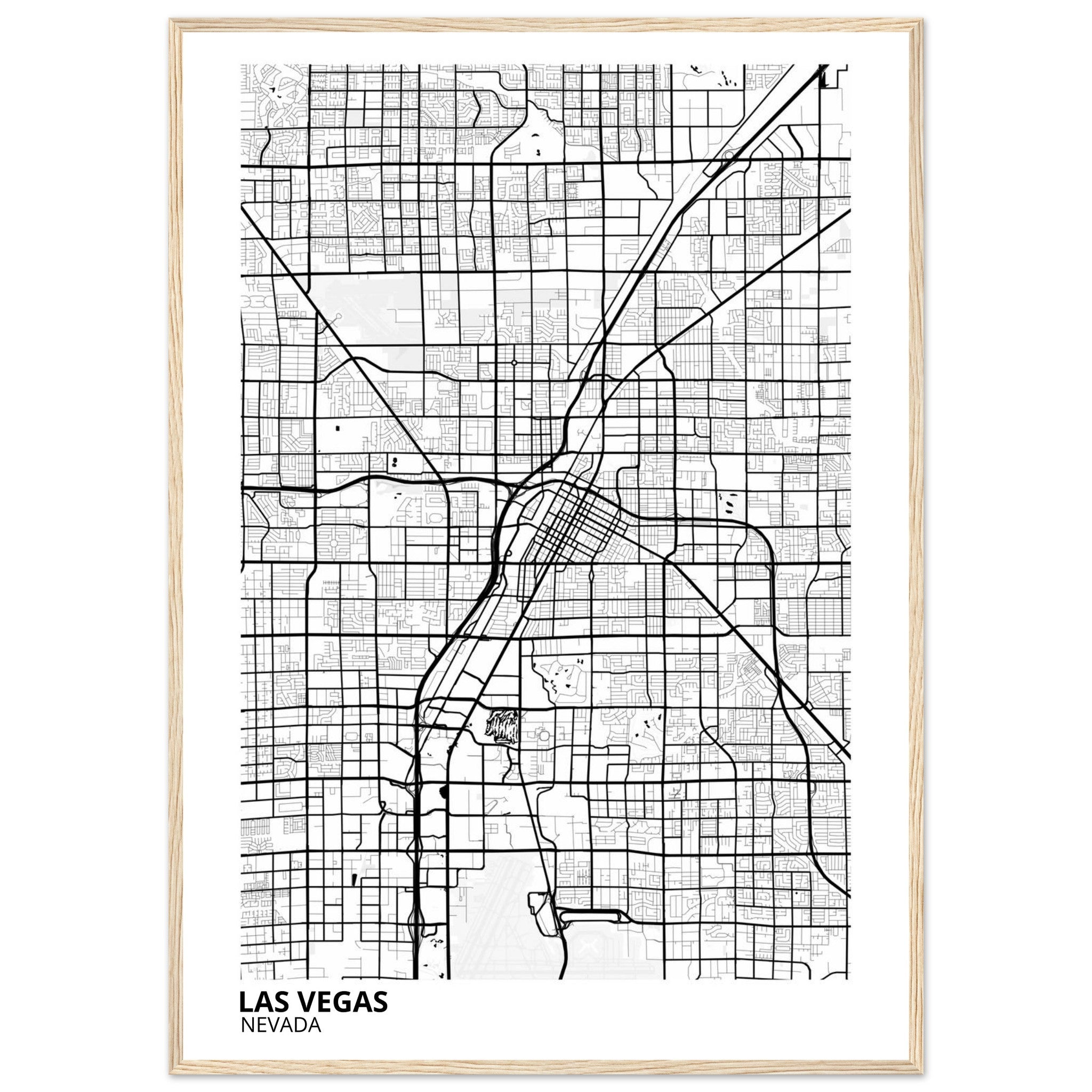 las vegas map poster print