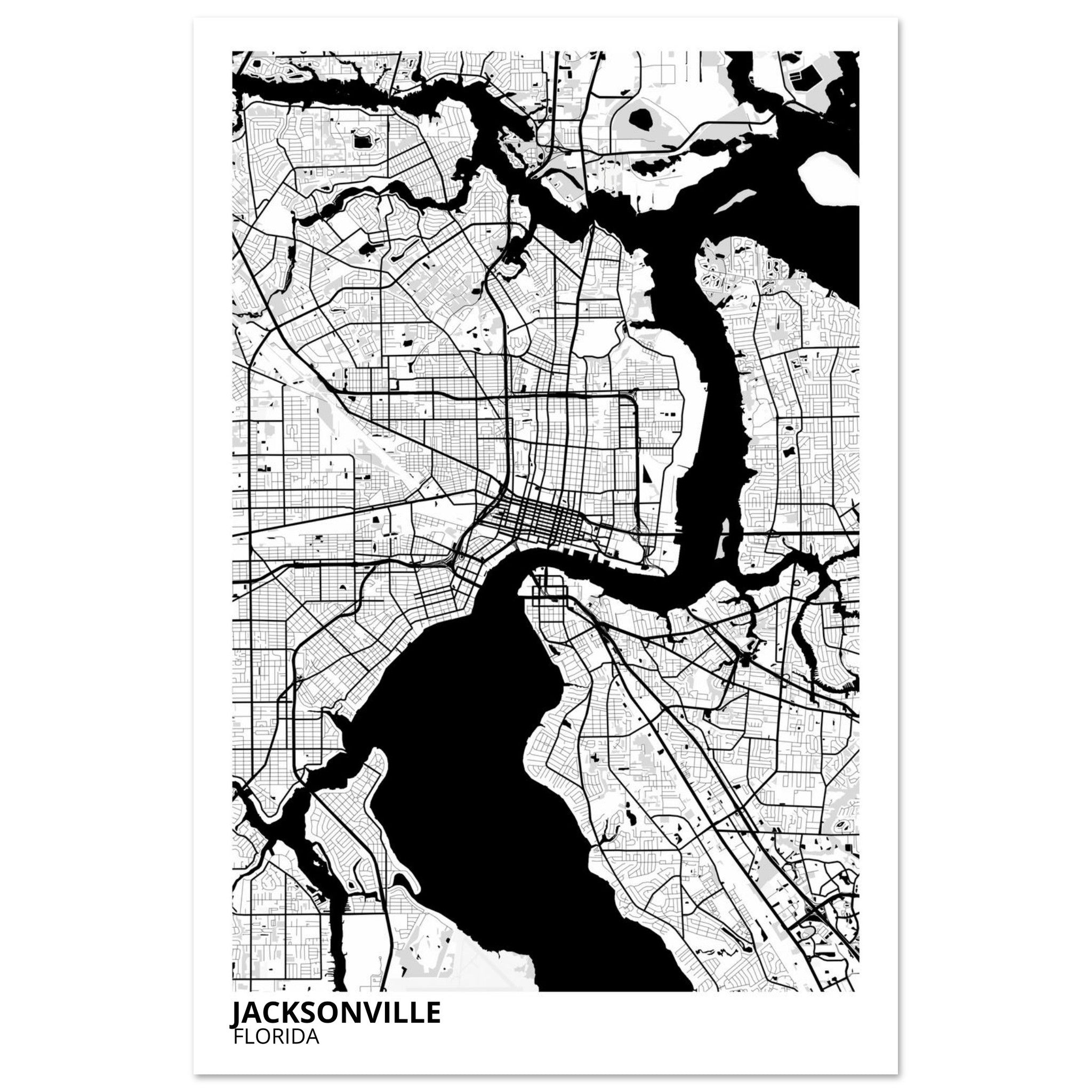 jacksonville map poster print